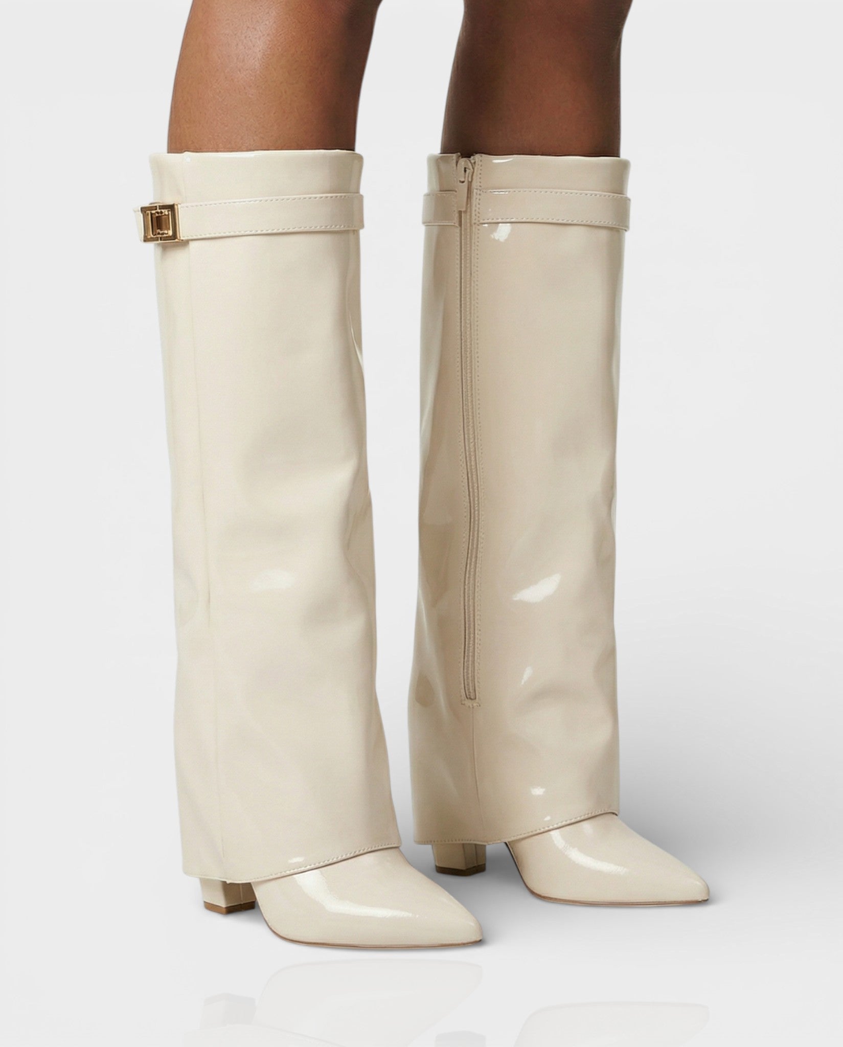 MAISY | Straight Pointed-Toe Knee-High Boots