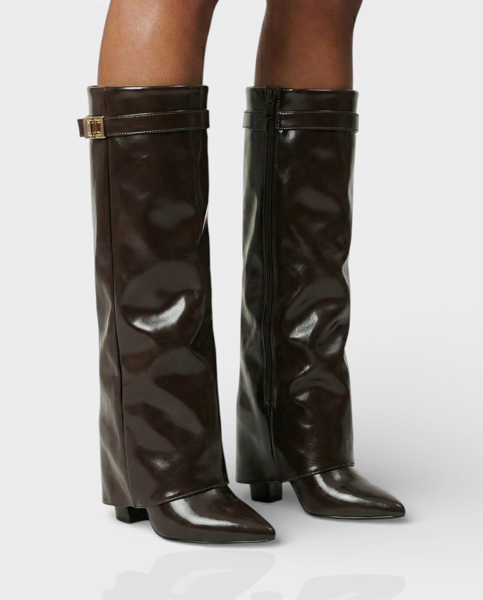 MAISY | Straight Pointed-Toe Knee-High Boots