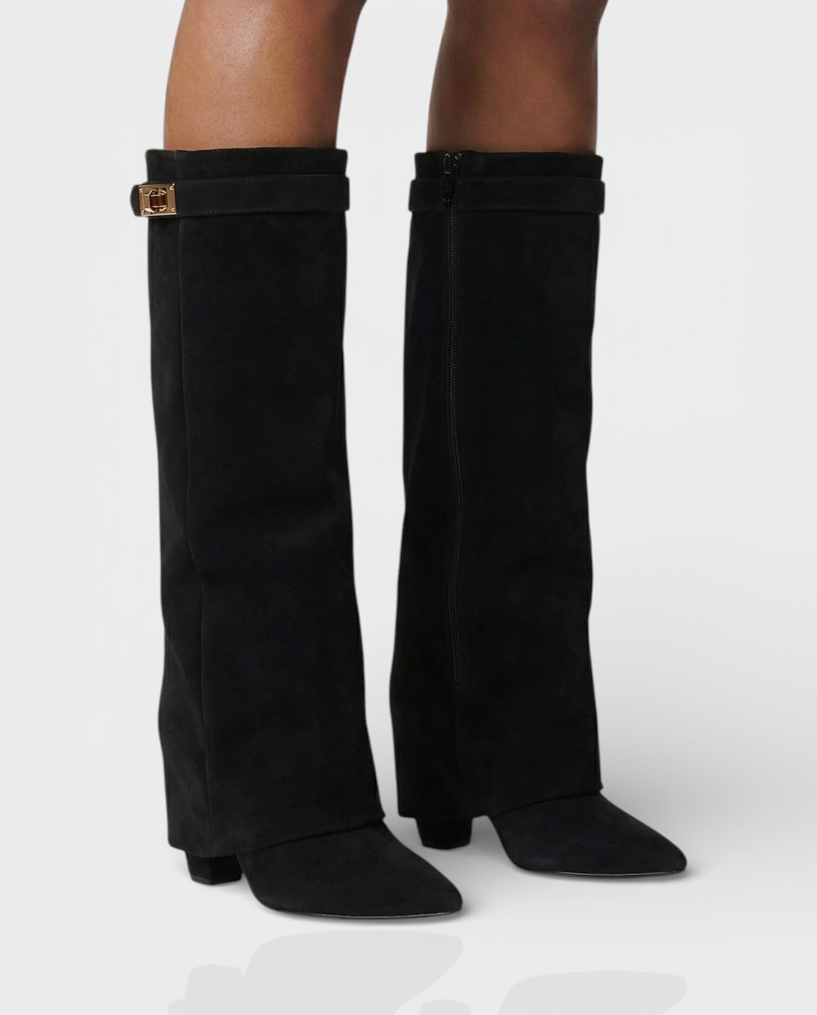 MAISY | Straight Pointed-Toe Knee-High Boots