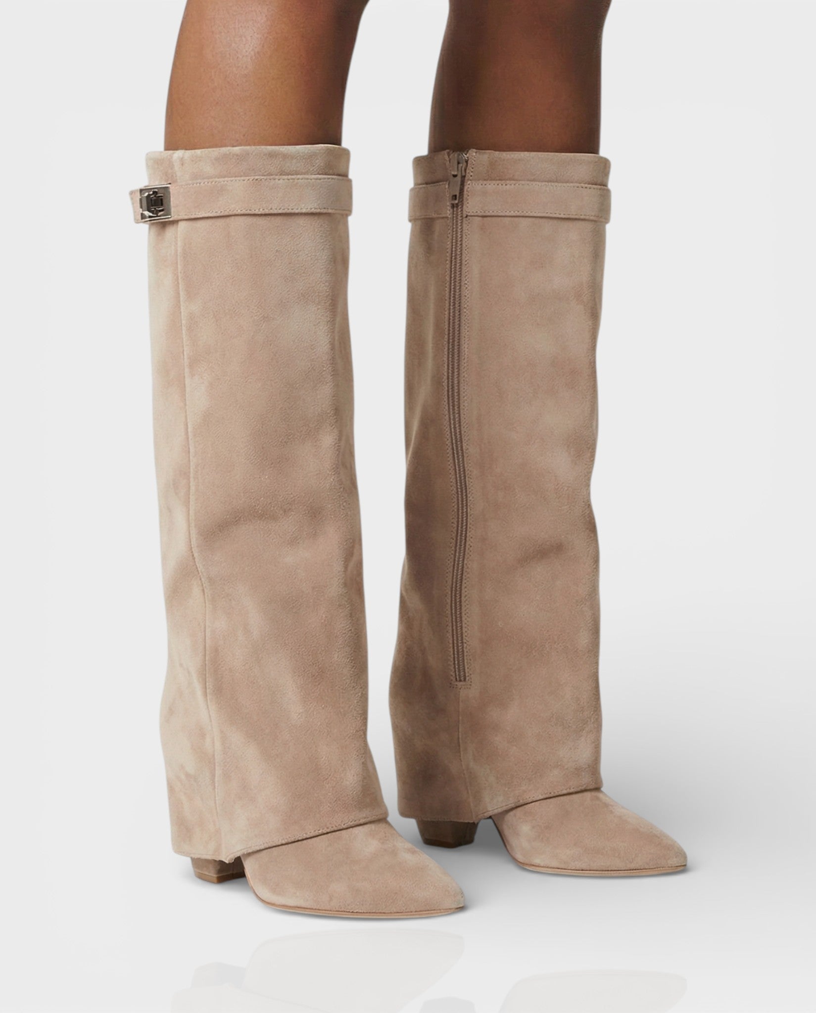 MAISY | Straight Pointed-Toe Knee-High Boots