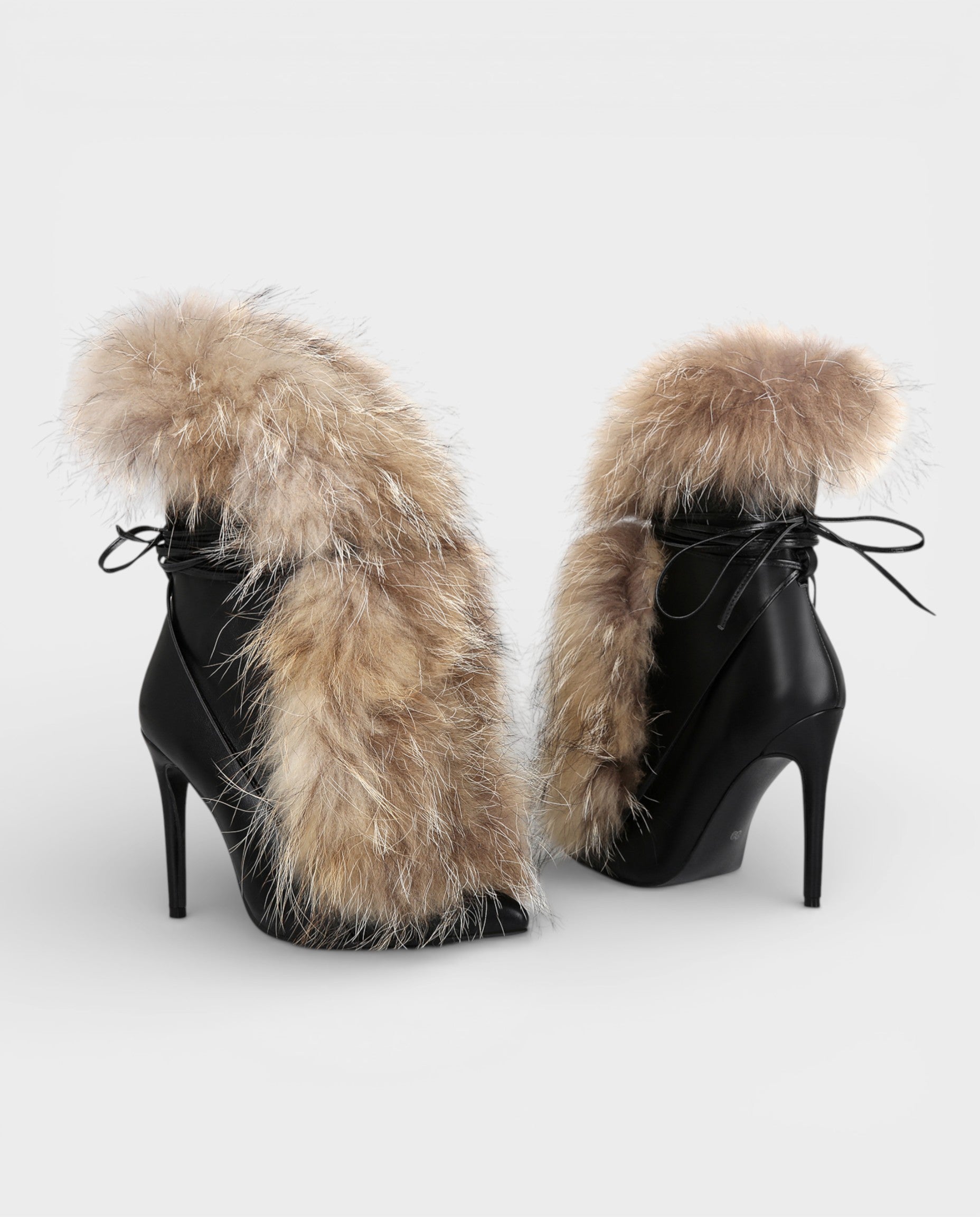 LORINA | Faux-Fur Pointed-Toe Bootie Heels