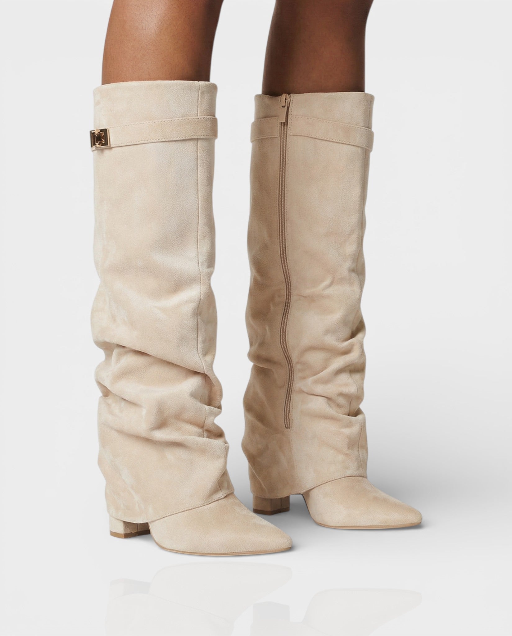 MAISY | Slouchy Pointed-Toe Knee-High Boots