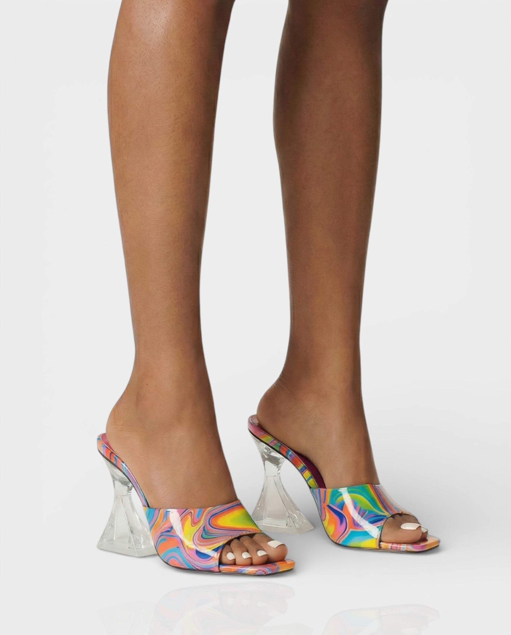 ORELIA | Contrast Peep Toe Heels Sandals