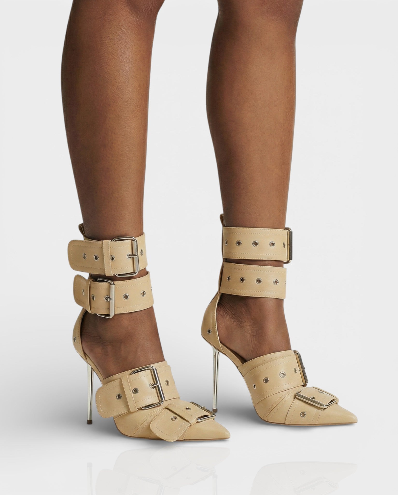 MARILYN | Buckle Strap Pointed-Toe Stiletto Heels