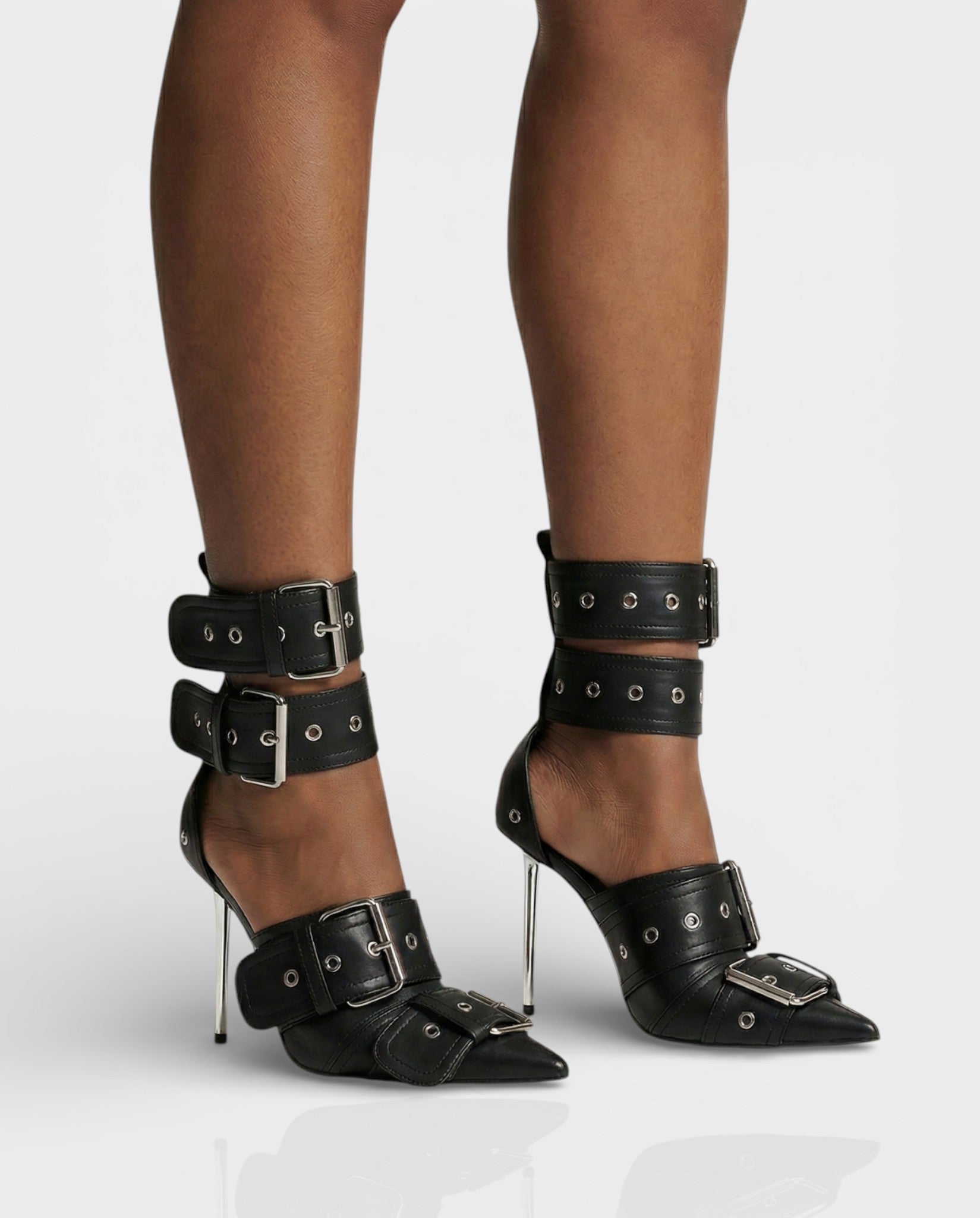 MARILYN | Buckle Strap Pointed-Toe Stiletto Heels