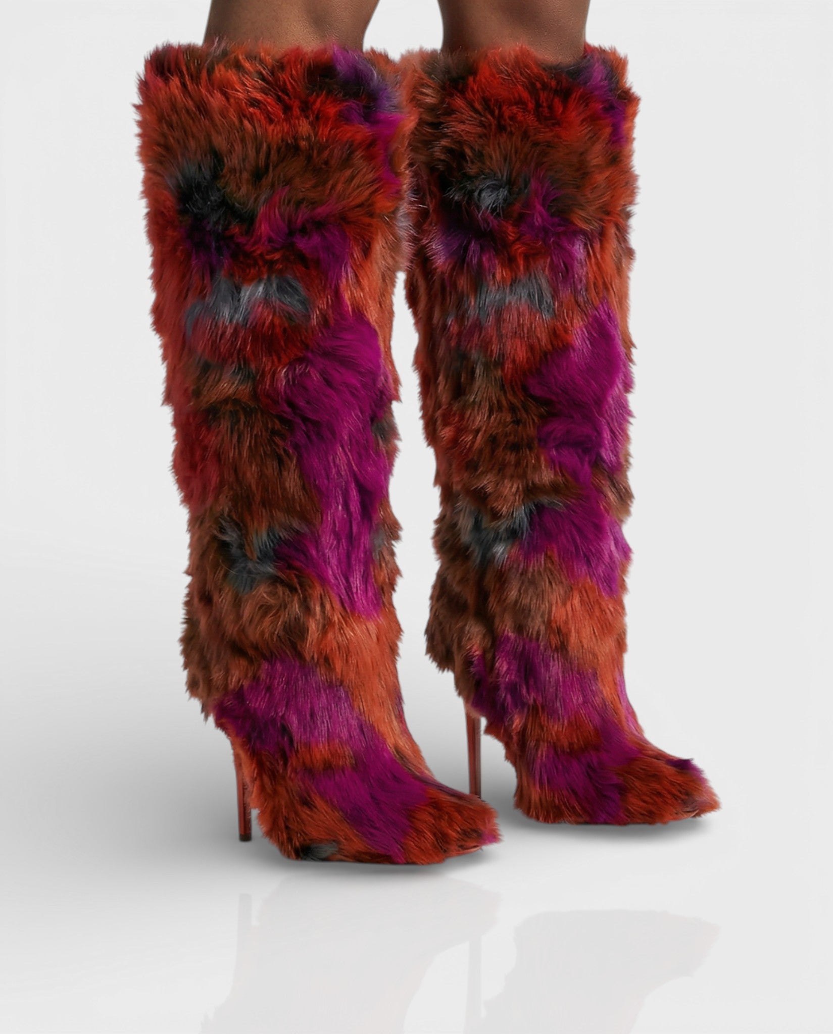 ALBA | Multicoloured Faux Fur Boots