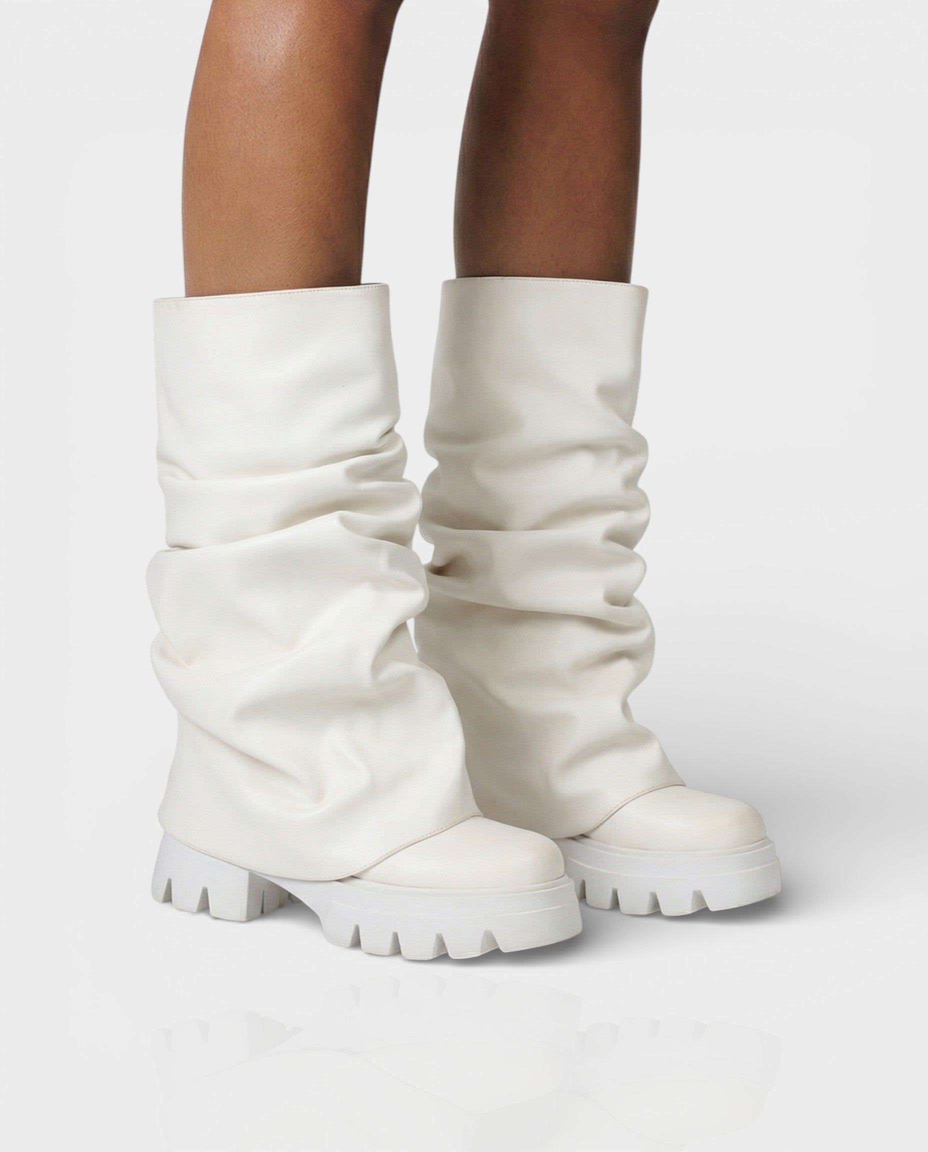 CRISTINA | Slouchy Platform Mid-Calf Boots