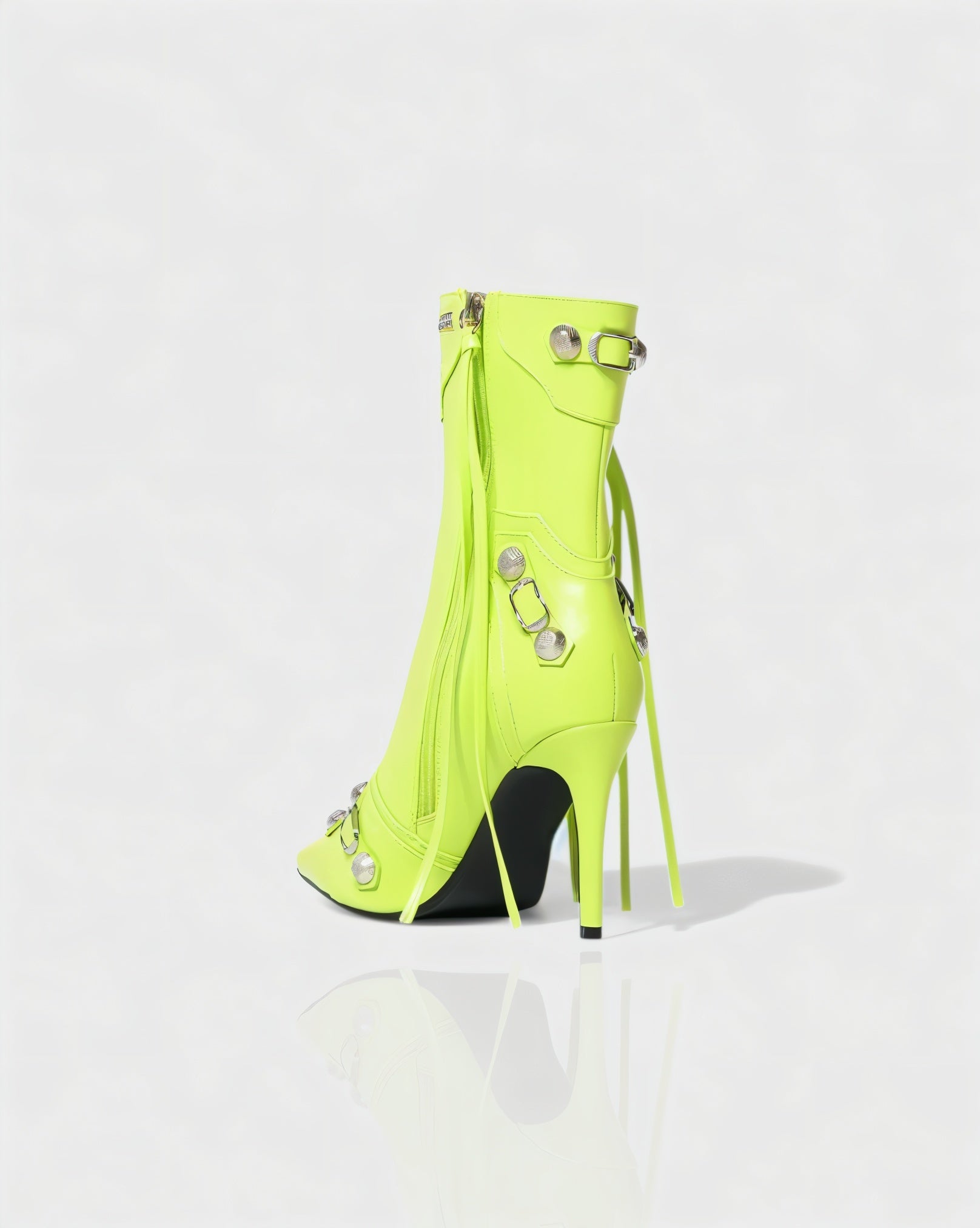 REVINA | Studded Leather Pointed-Toe Ankle Boots