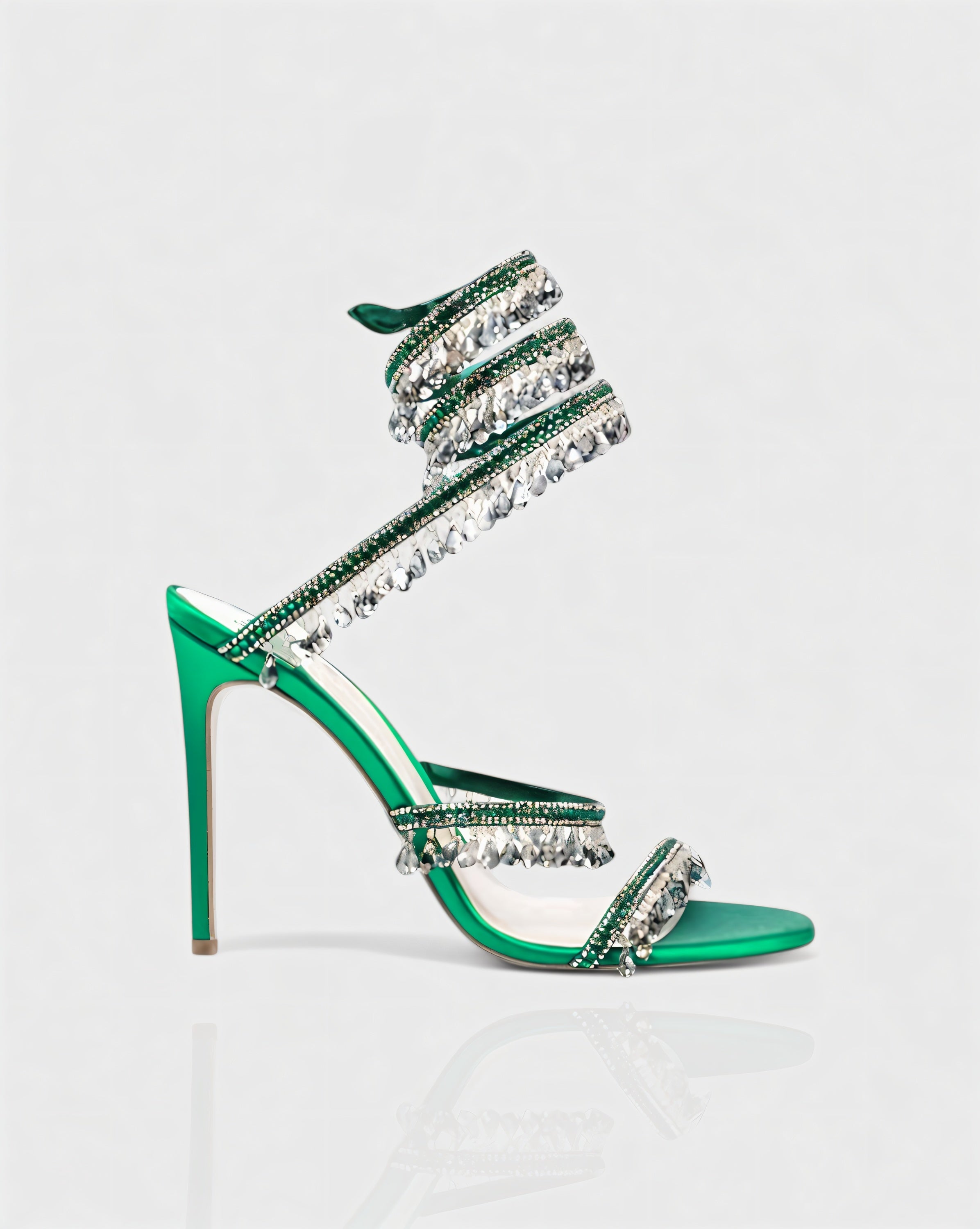 ALYRA | Rhinestone Tassel Ankle-Wrap High Heels