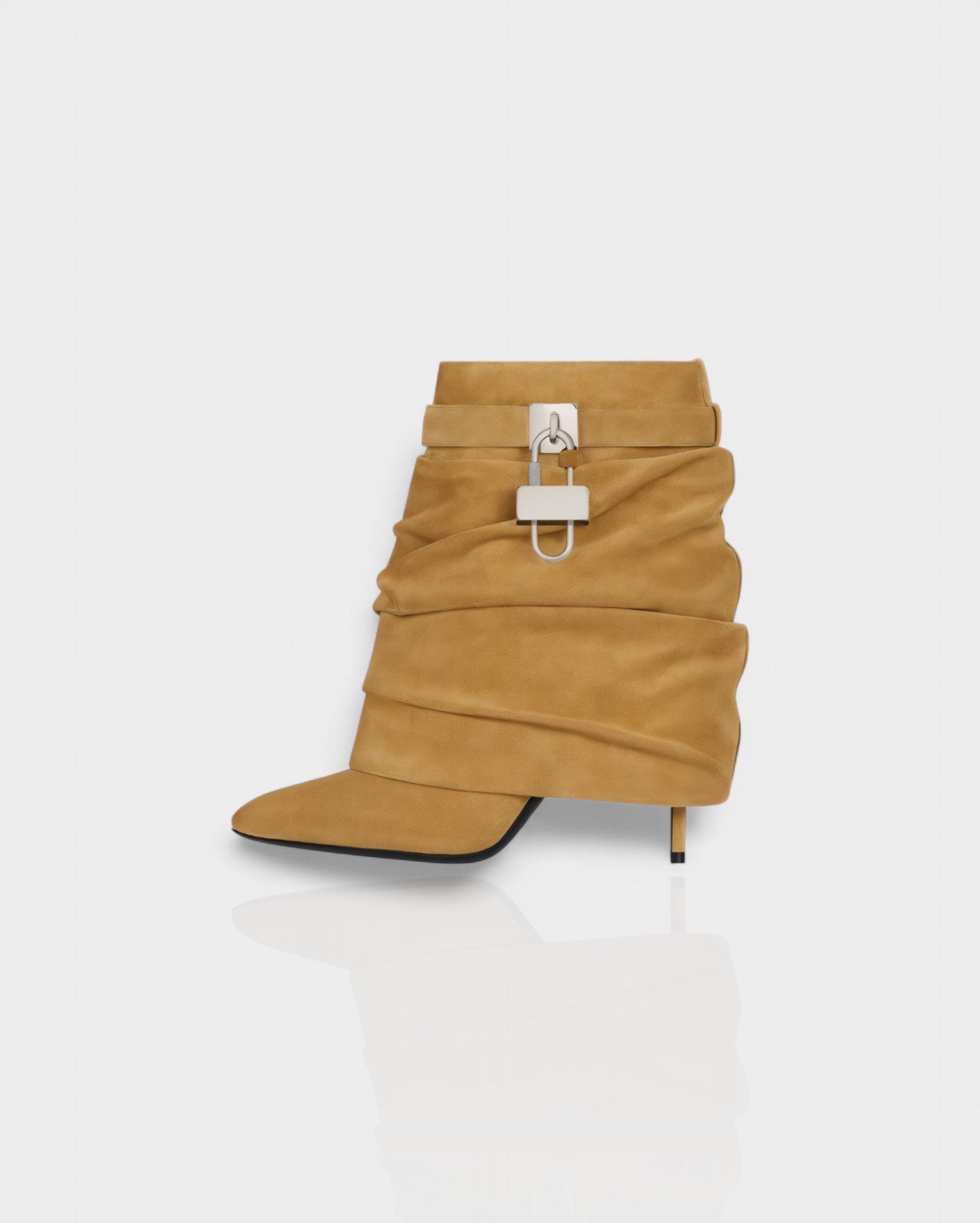 HALINA | Padlock Slouch Stiletto Ankle Boots