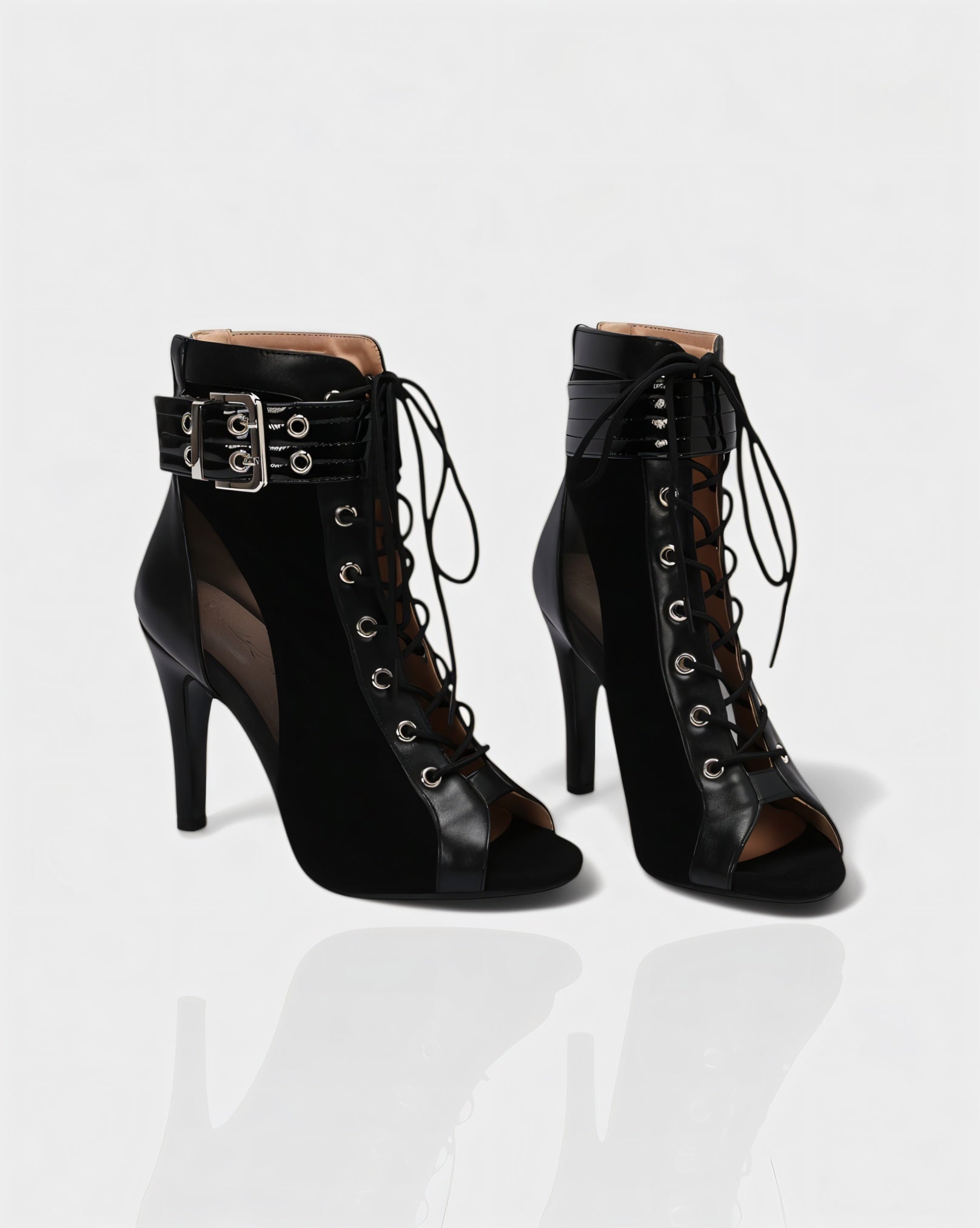 ELINDA | Short Lace-up Stiletto Boots