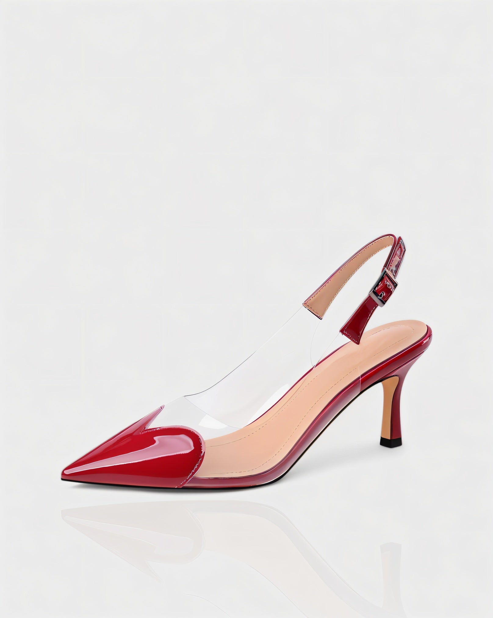 IRENE | Clear Heart Detail Heels