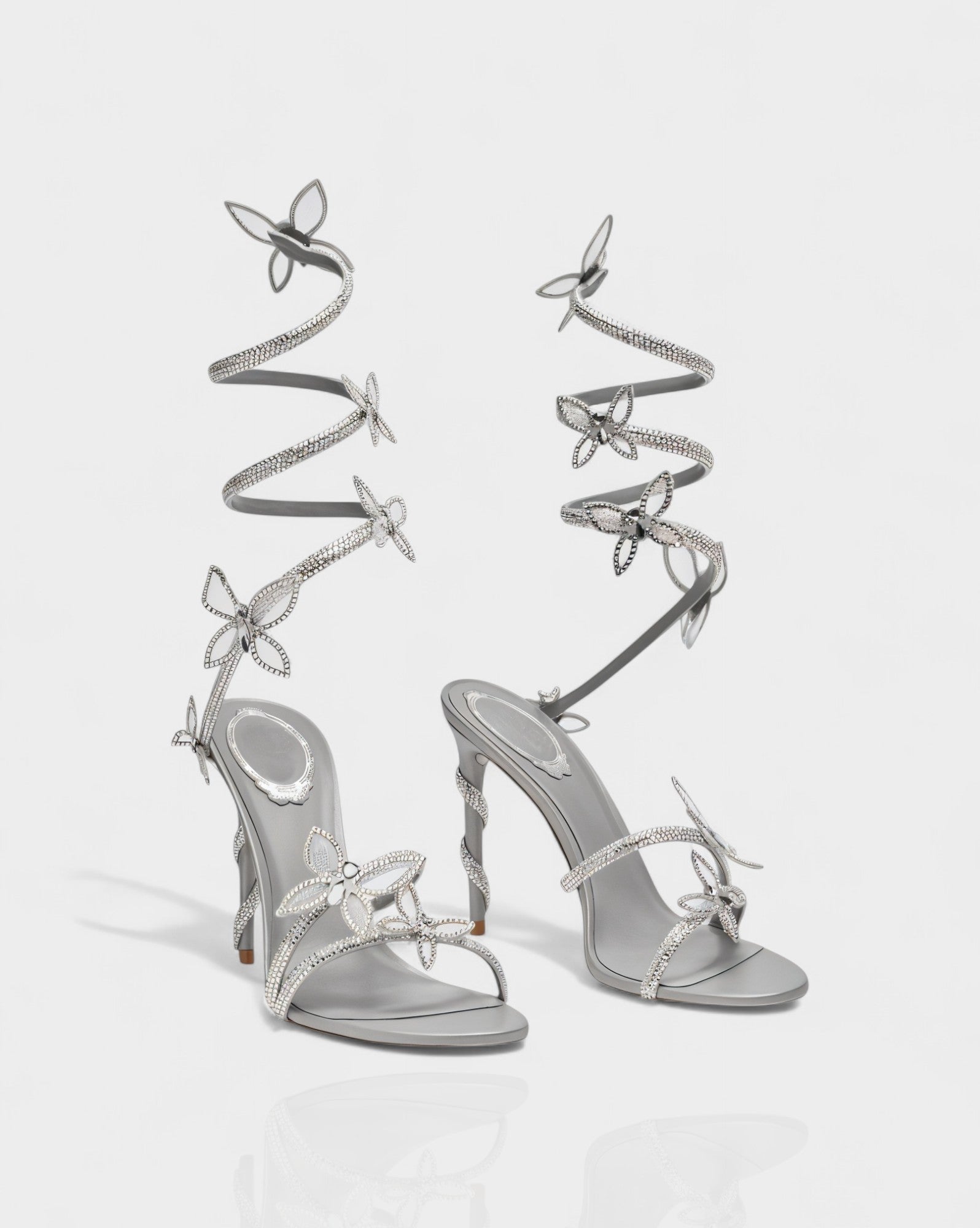 LYNA | Crystal Butterfly Spiral High Heels