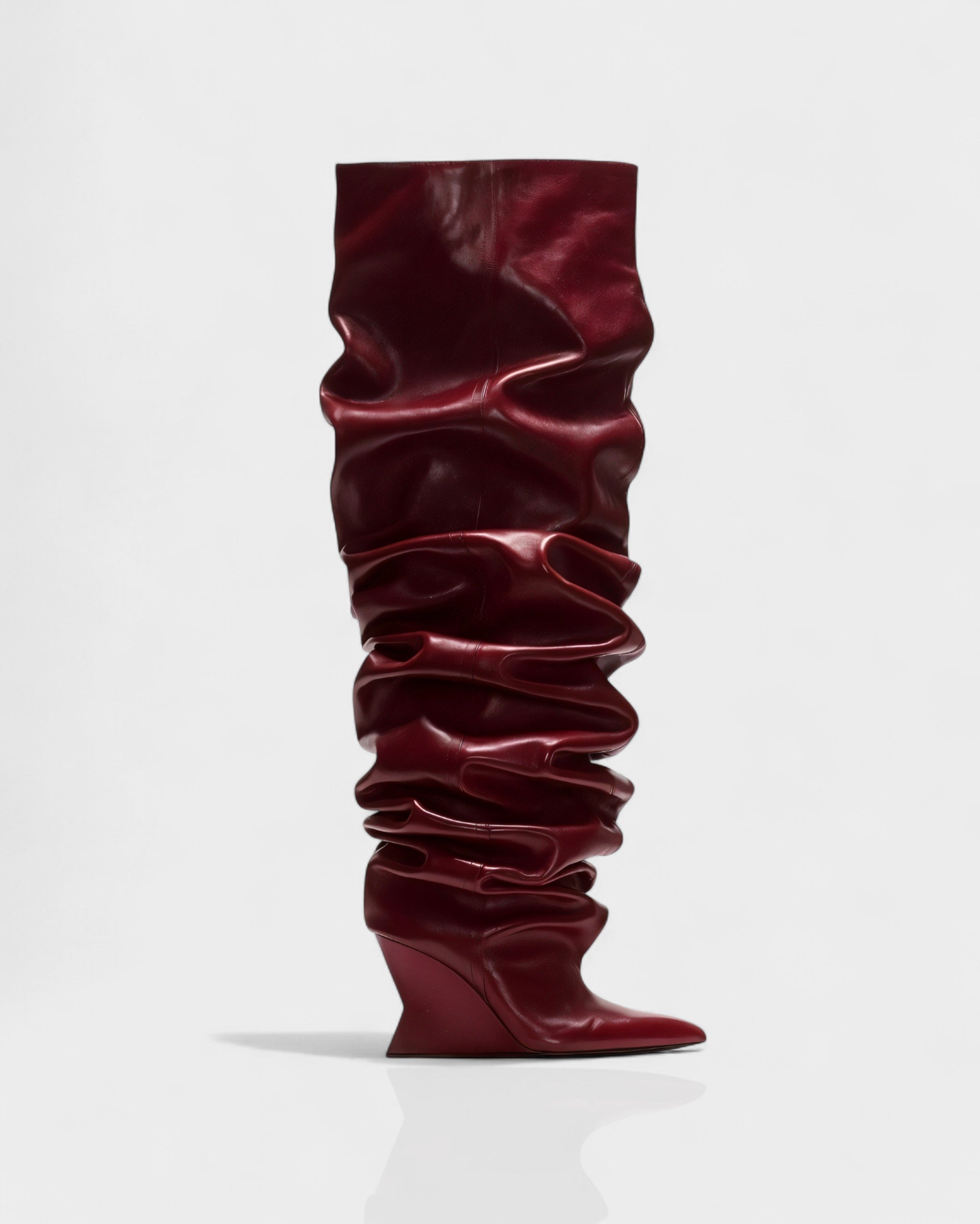 ELOURA | Slouch Knee-High Wedge Heel Boots