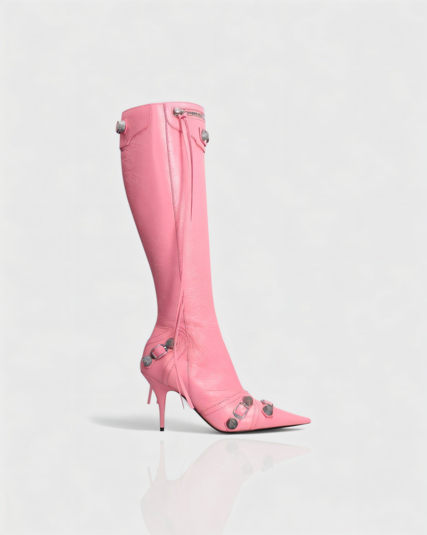 WENA | Studded Pointed Toe Knee-High Boots