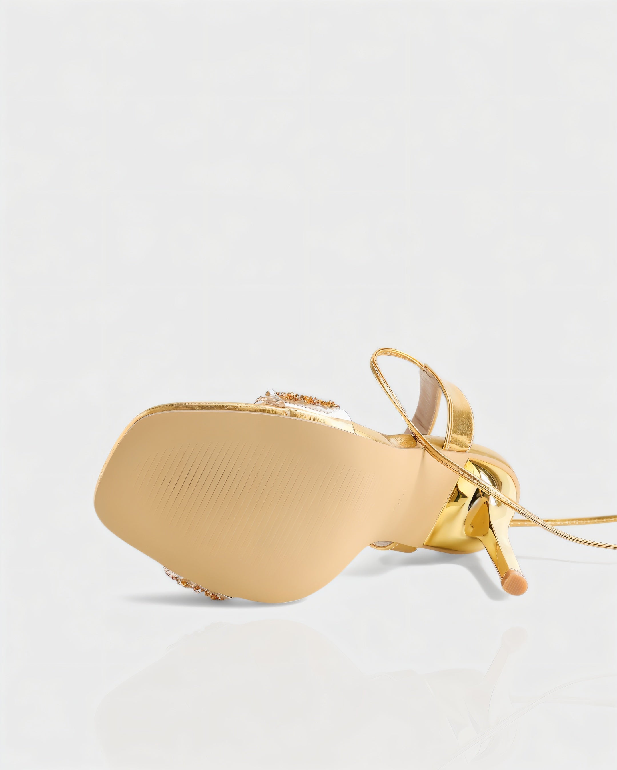 RONA | Gold Crystal Lace-Up Stiletto Heels