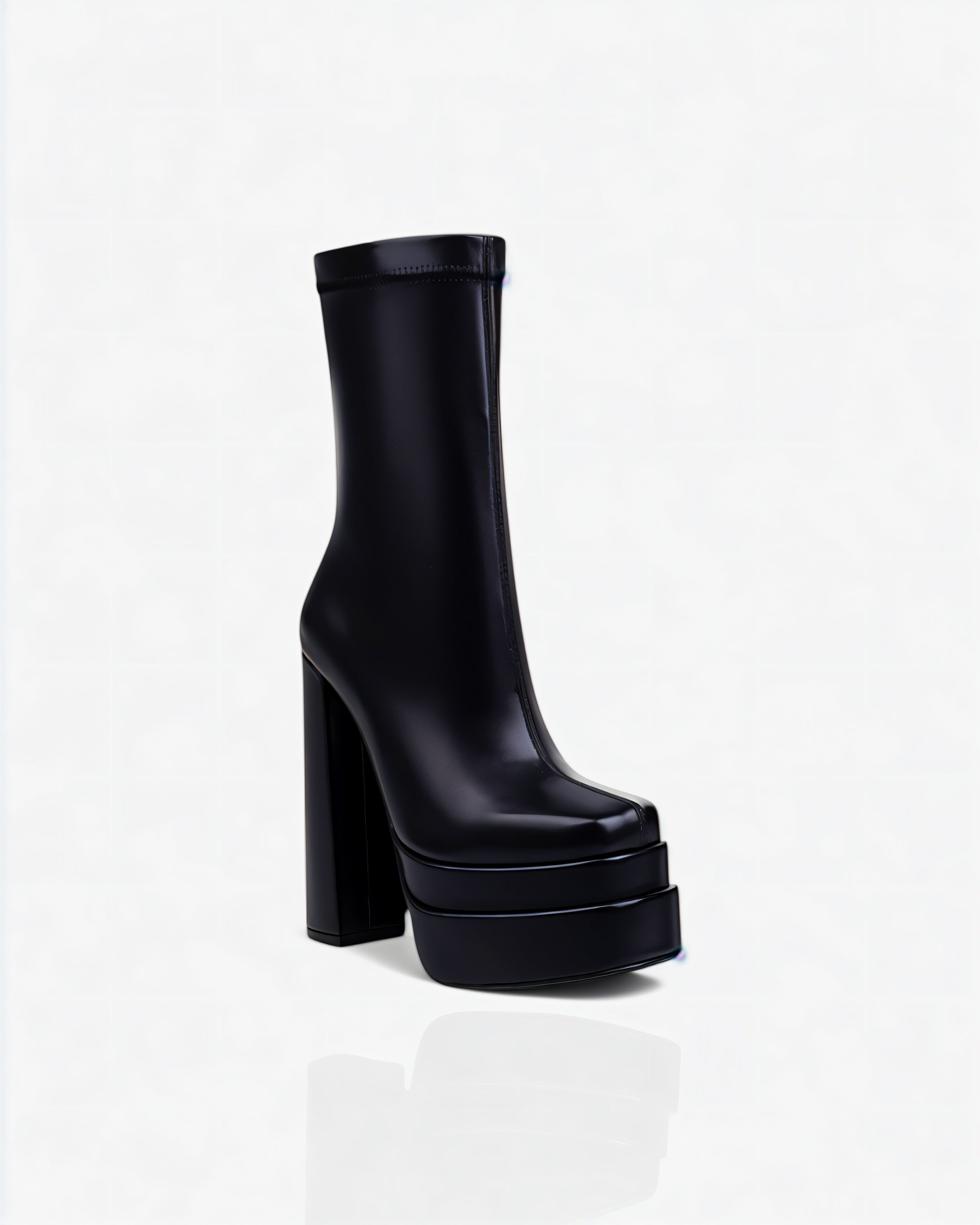 SOREYA | Thick Heel Faux Leather Boots