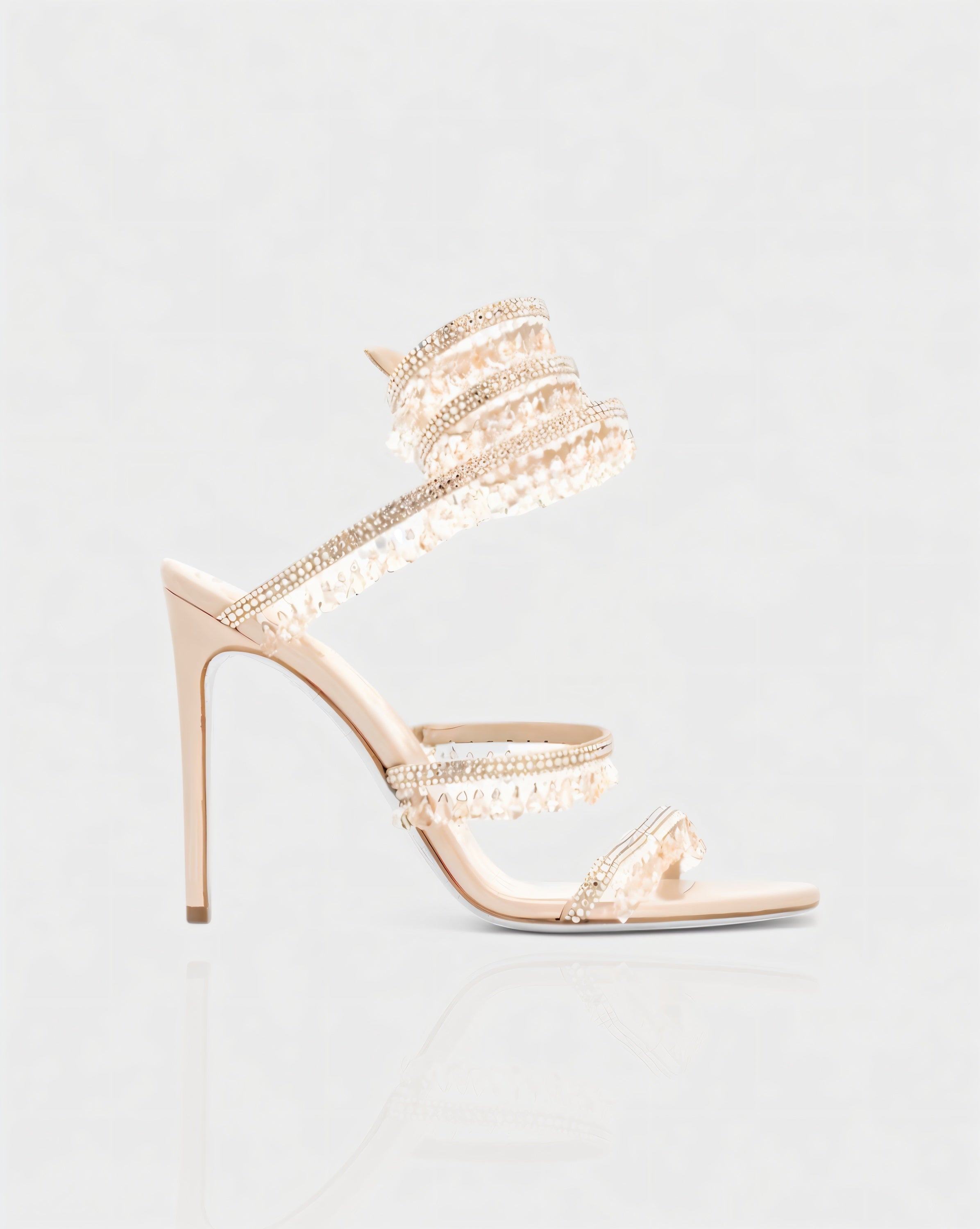 ALYRA | Rhinestone Tassel Ankle-Wrap High Heels