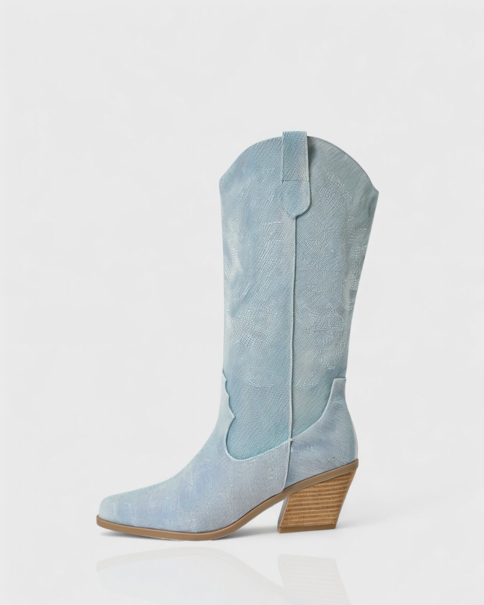 ALIANA | Embroidered Denim Cowboy Boots