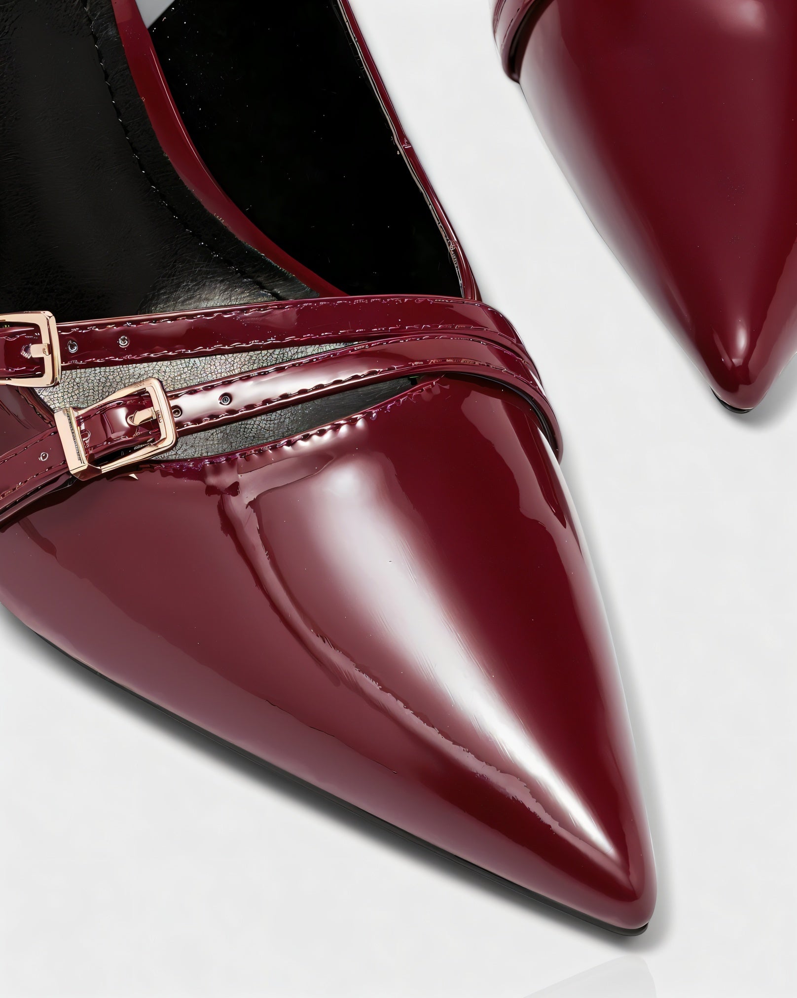VALEN | Patent Buckle Slingback Heels