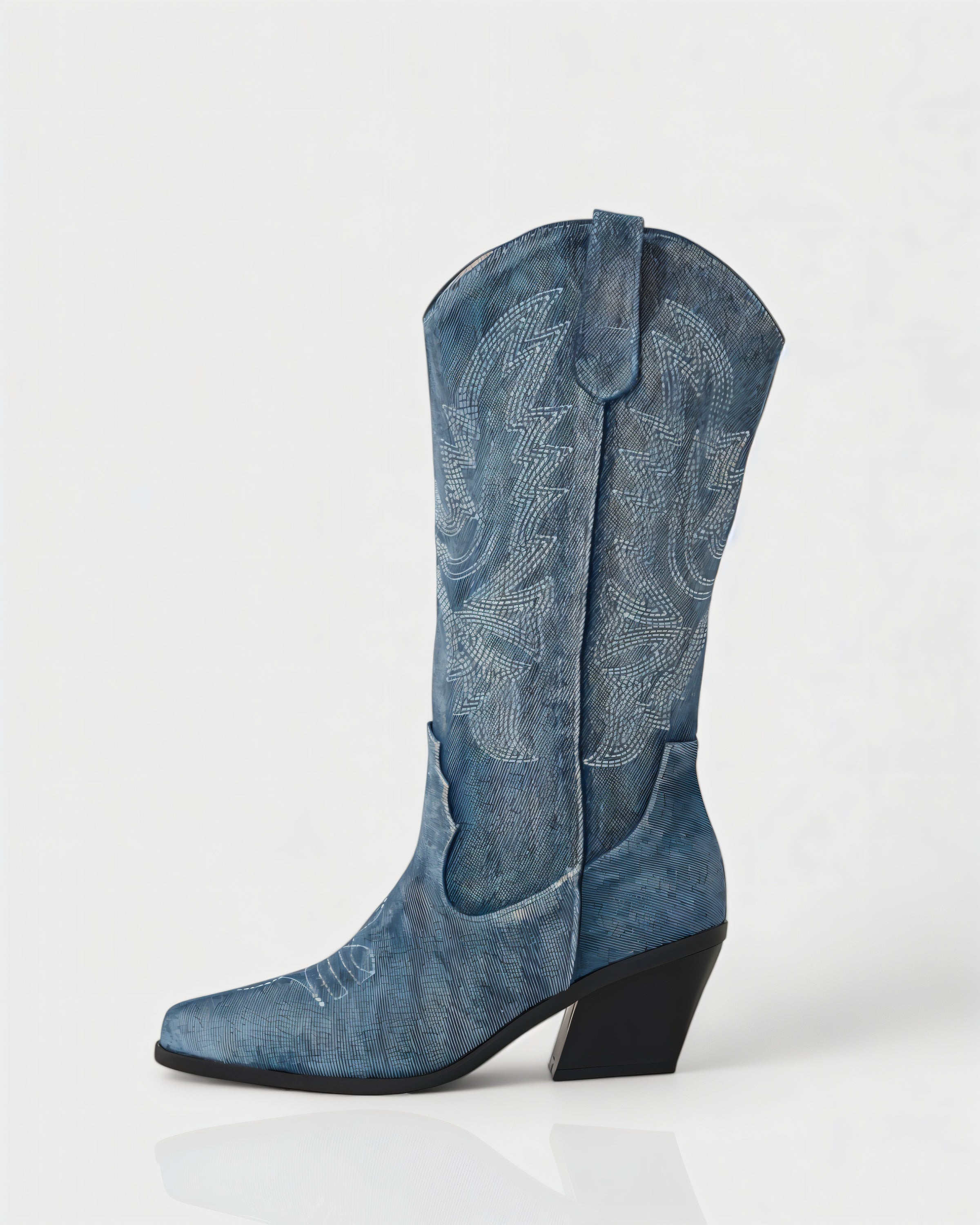 ALIANA | Embroidered Denim Cowboy Boots