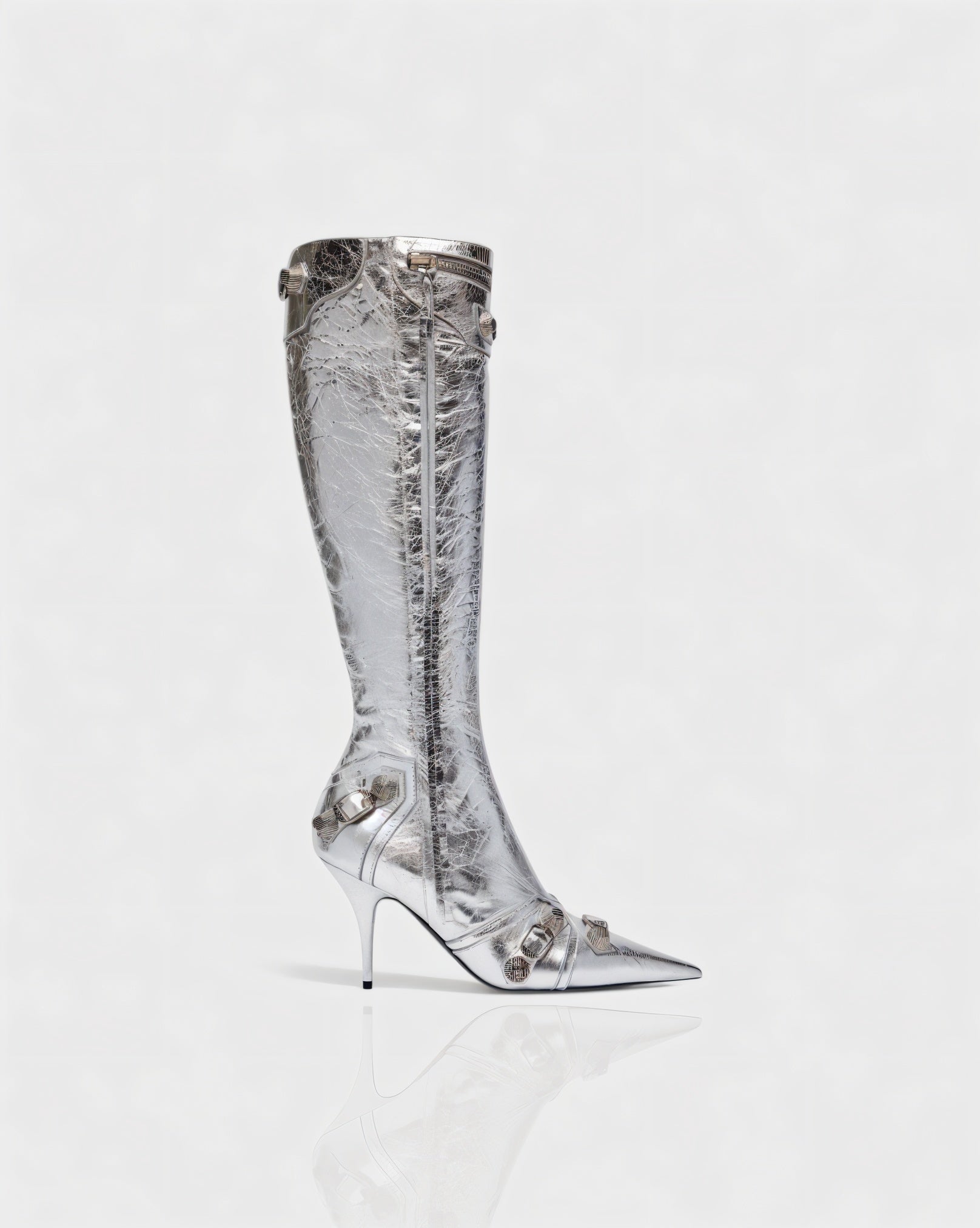 WENA | Studded Pointed Toe Knee-High Boots