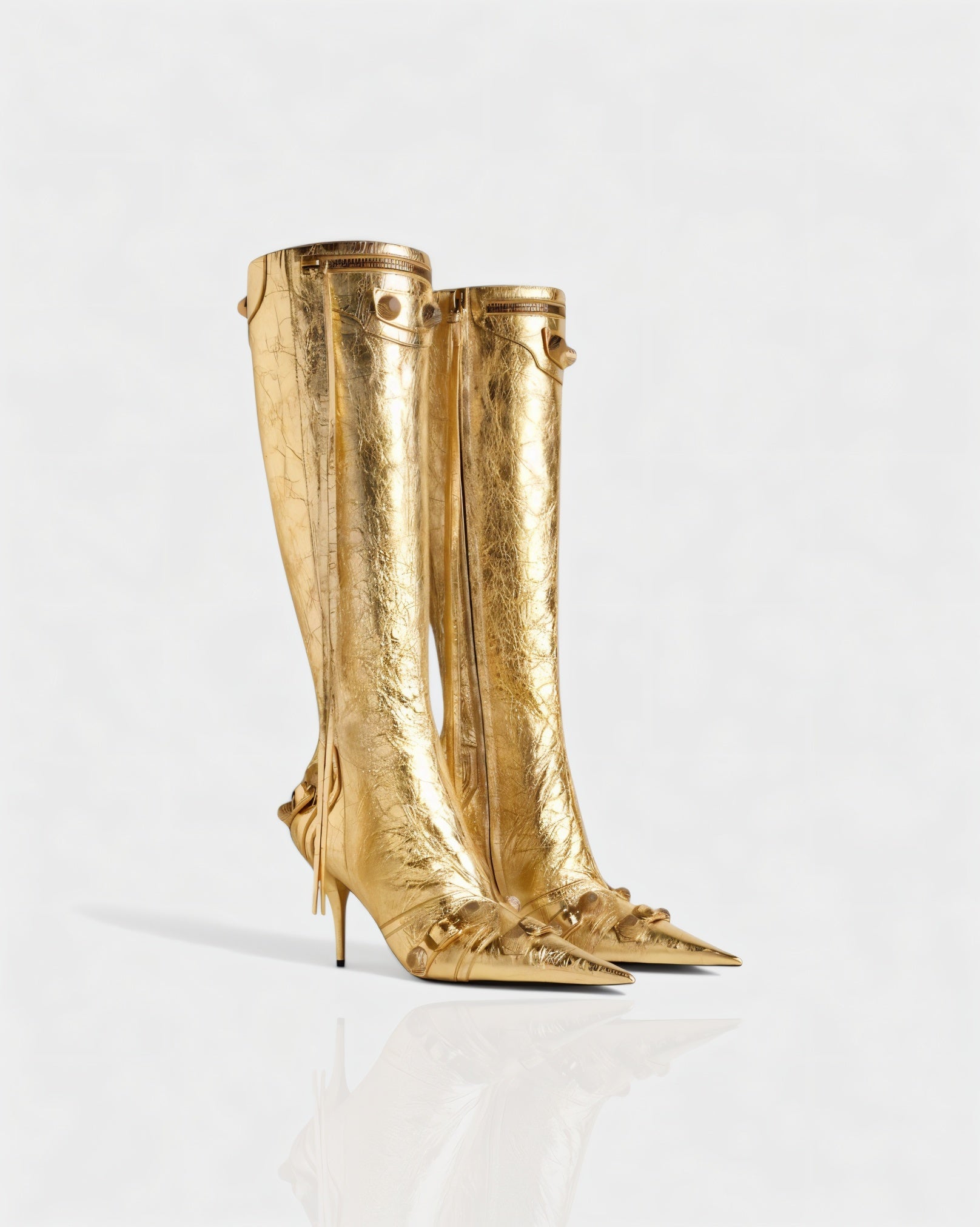 WENA | Studded Pointed Toe Knee-High Boots