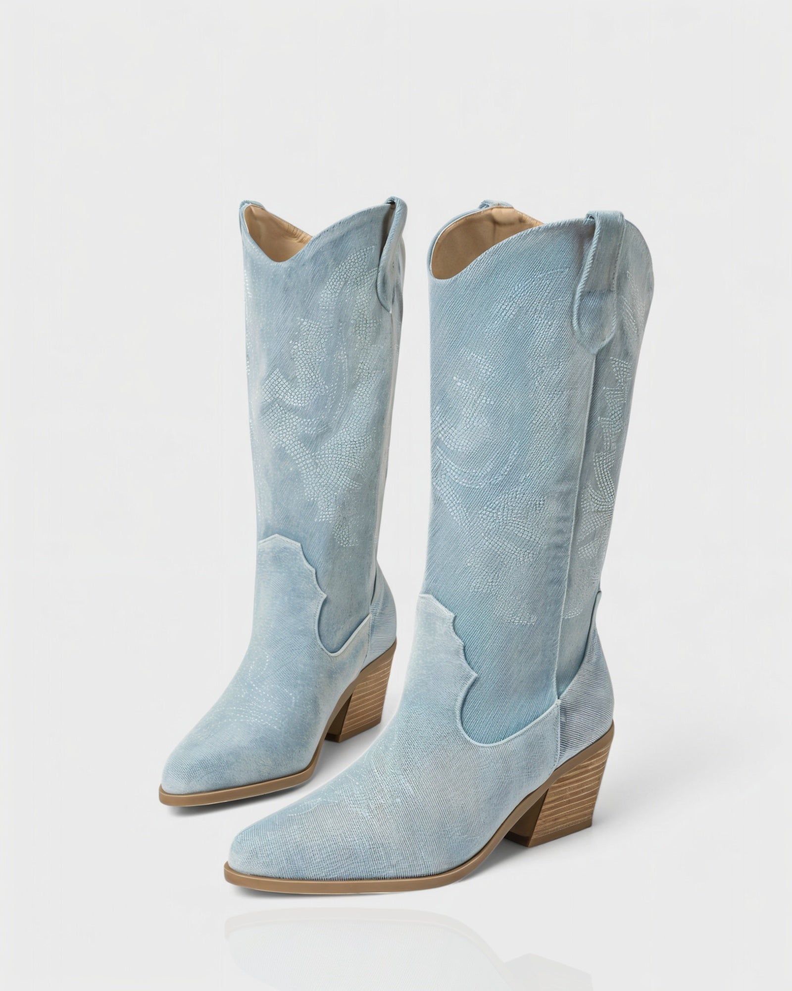 ALIANA | Embroidered Denim Cowboy Boots