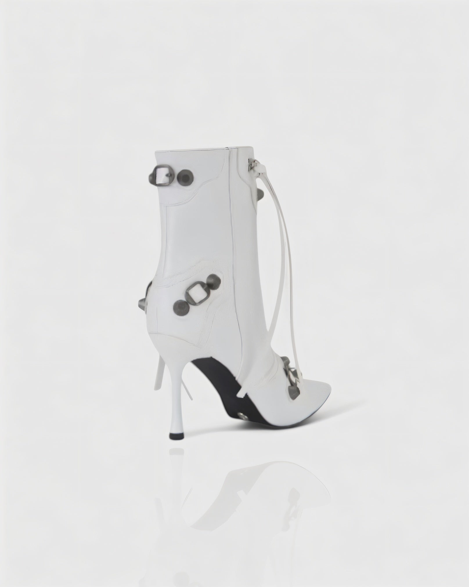 REVINA | Studded Leather Pointed-Toe Ankle Boots