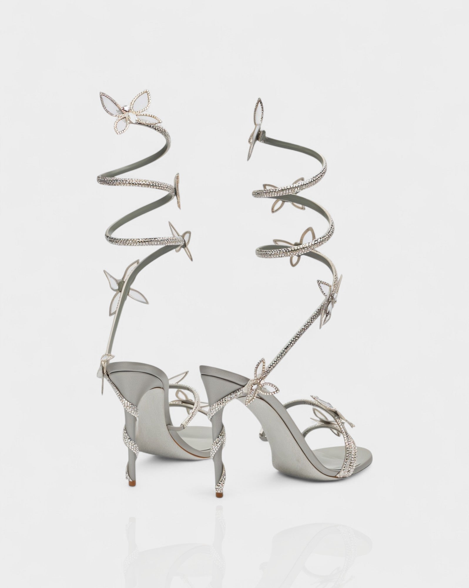 LYNA | Crystal Butterfly Spiral High Heels
