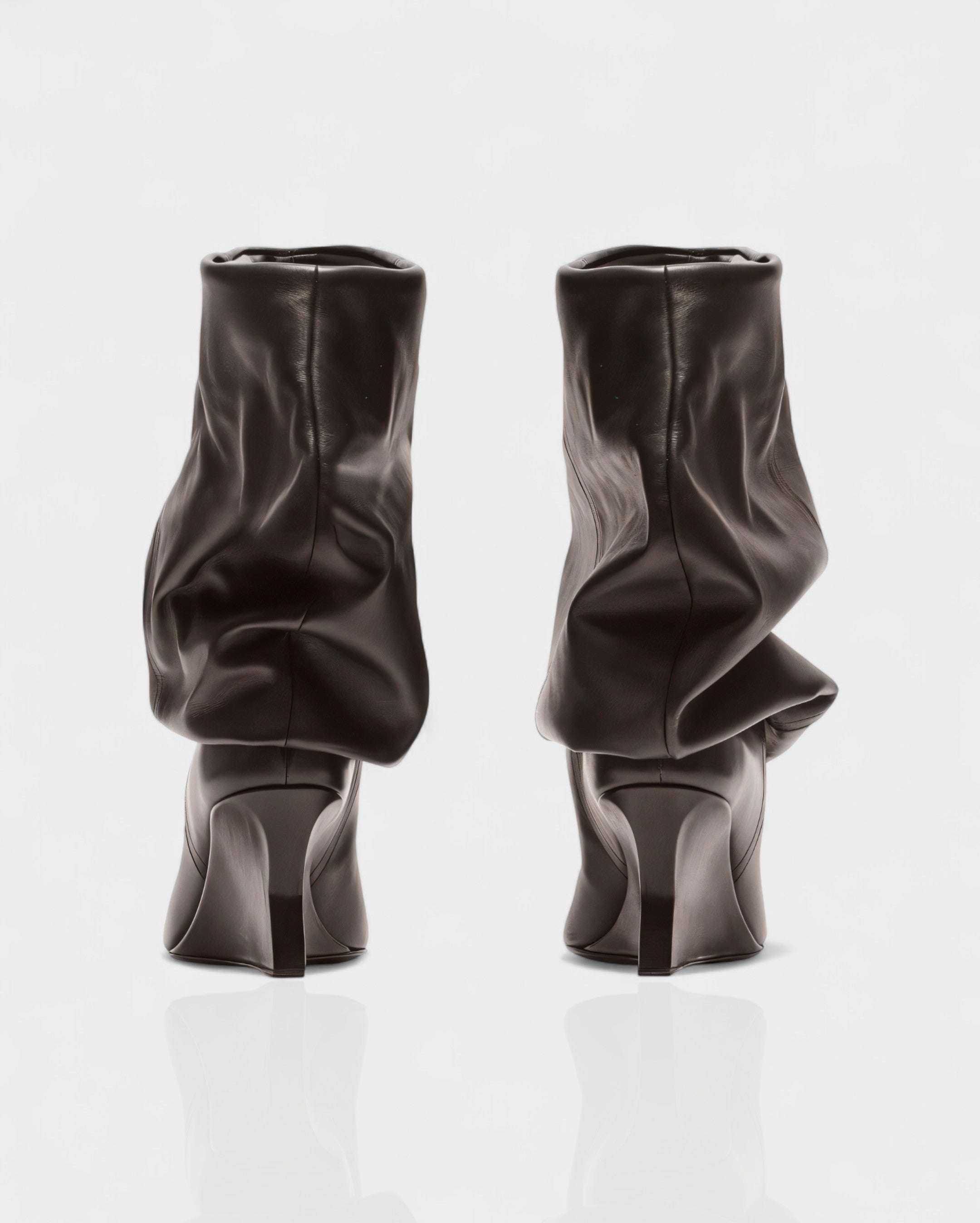 IRELLE | Slouchy Faux Leather Pointed Wedge Heel Boots