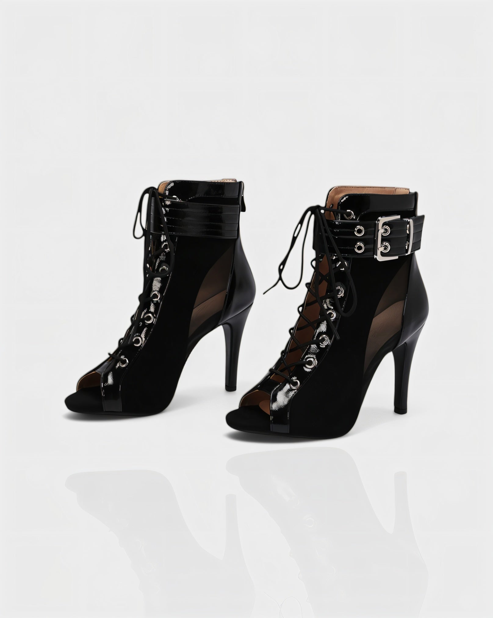 ELINDA | Short Lace-up Stiletto Boots