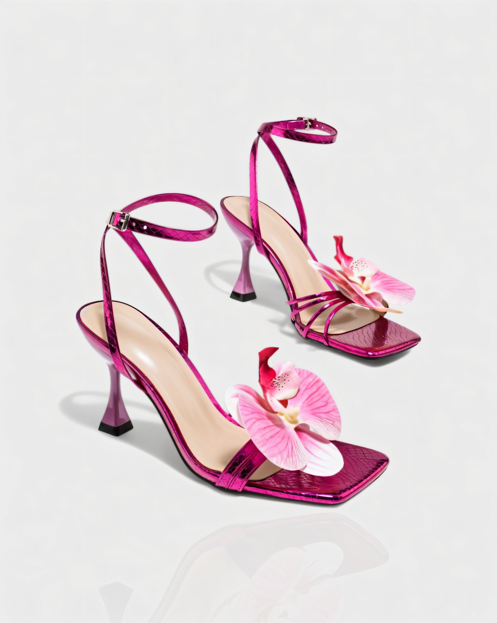 VIONA | Orchid Bloom Ankle Strap Heels