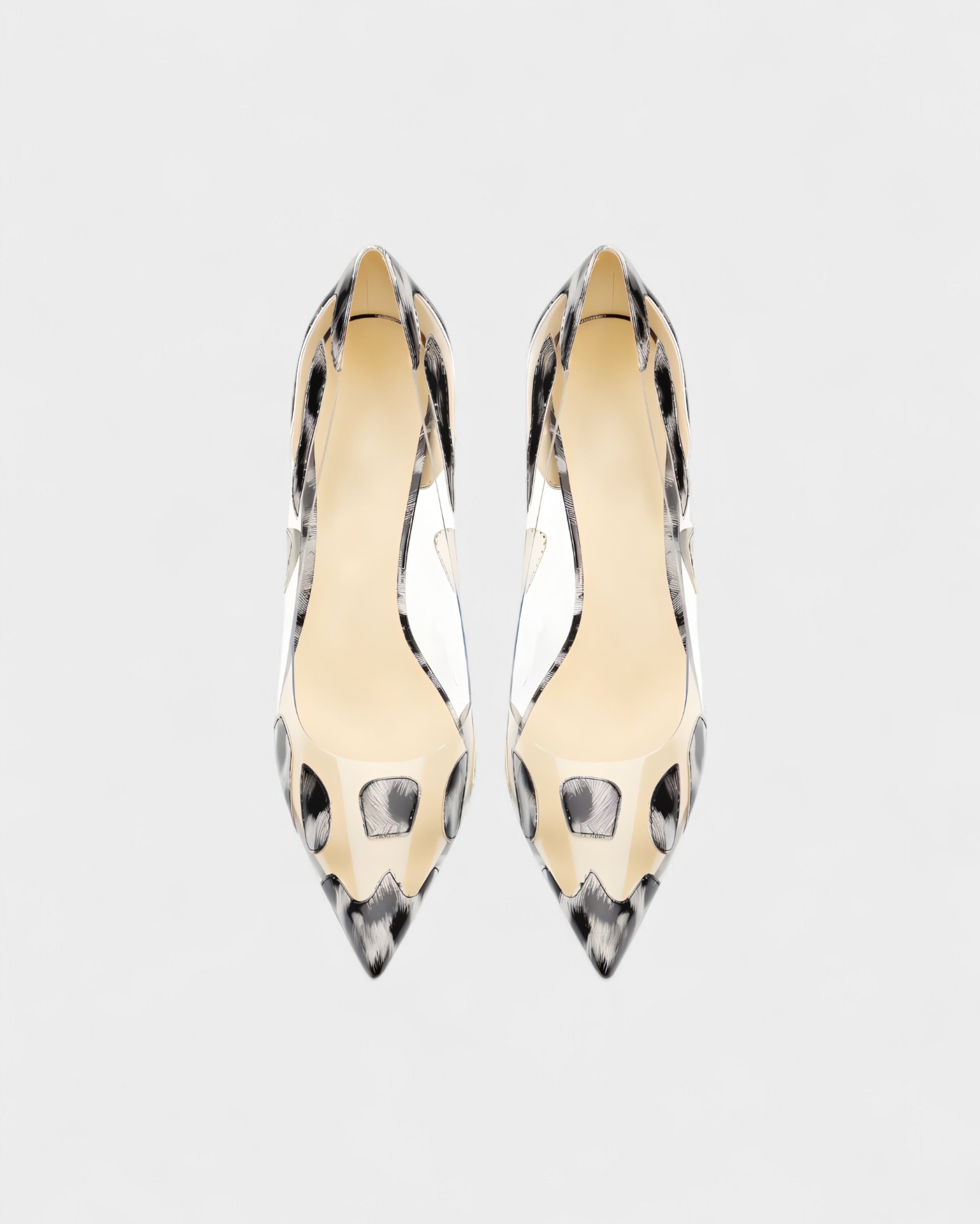 DALYA | Transparent Pointed-Toe Leopard Heels