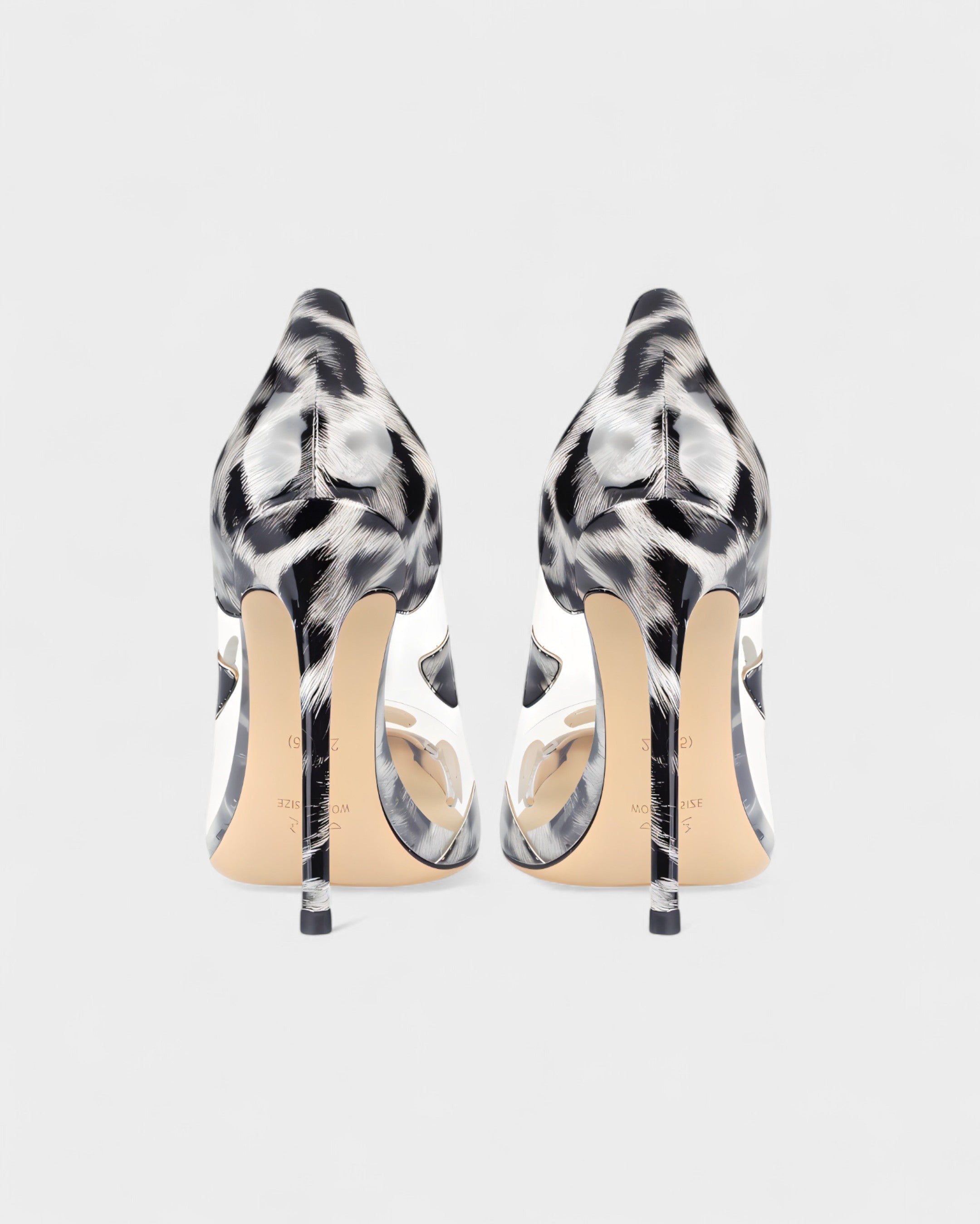 DALYA | Transparent Pointed-Toe Leopard Heels