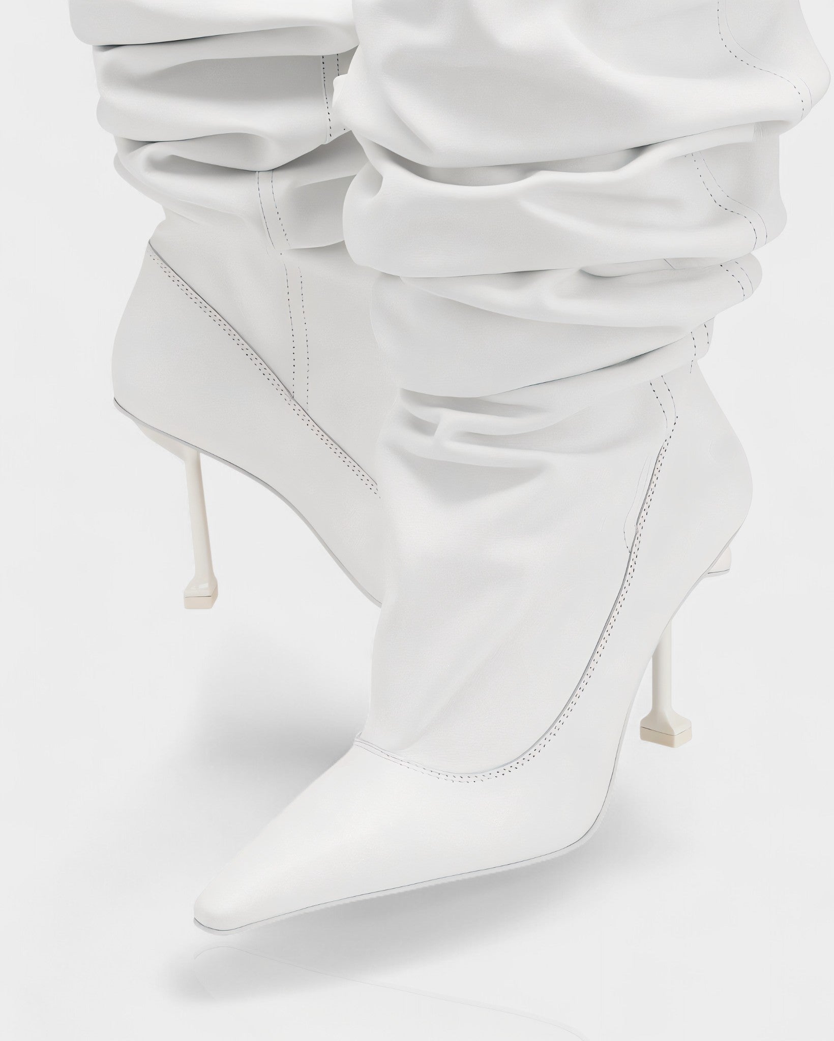 BELLARA | Faux Leather Slouchy Pointed Toe Stiletto Boots