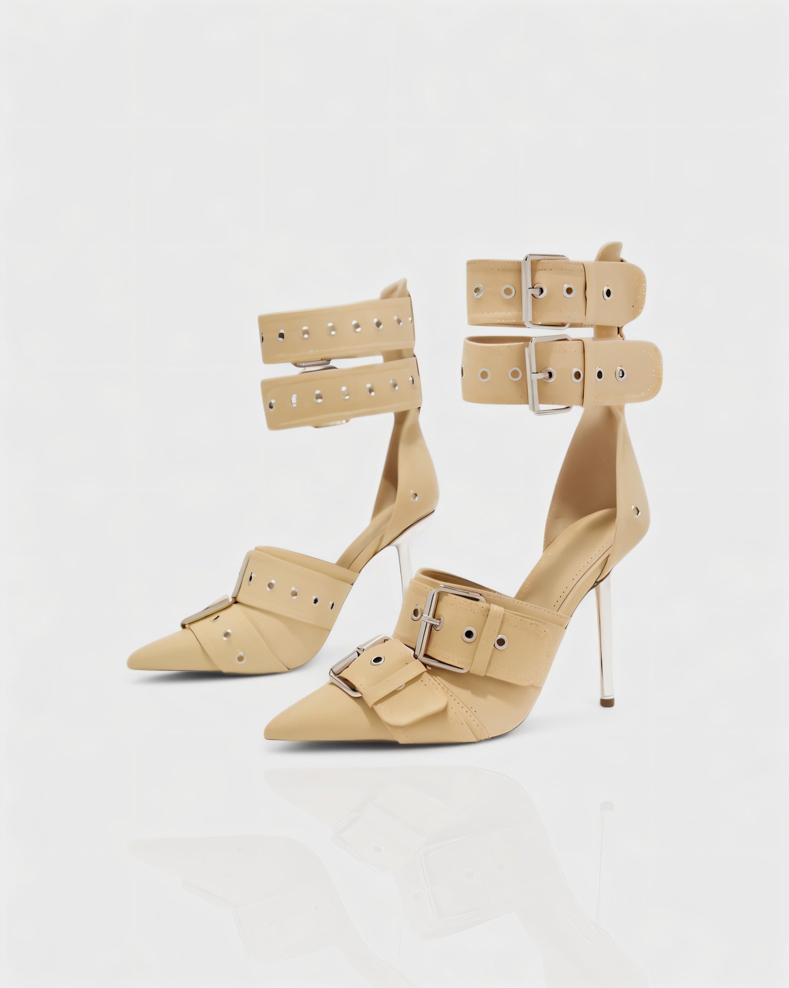 MARILYN | Buckle Strap Pointed-Toe Stiletto Heels