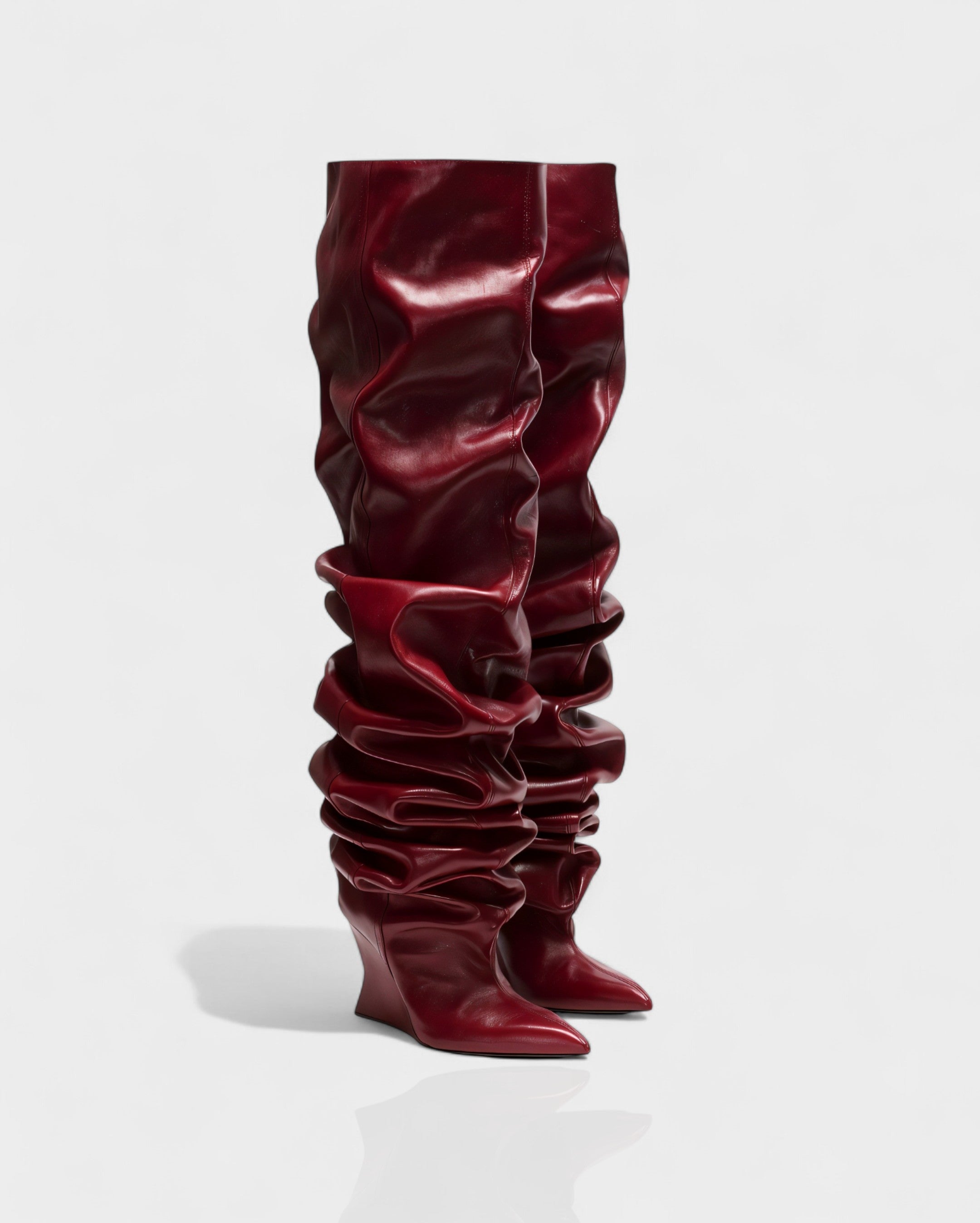 ELOURA | Slouch Knee-High Wedge Heel Boots