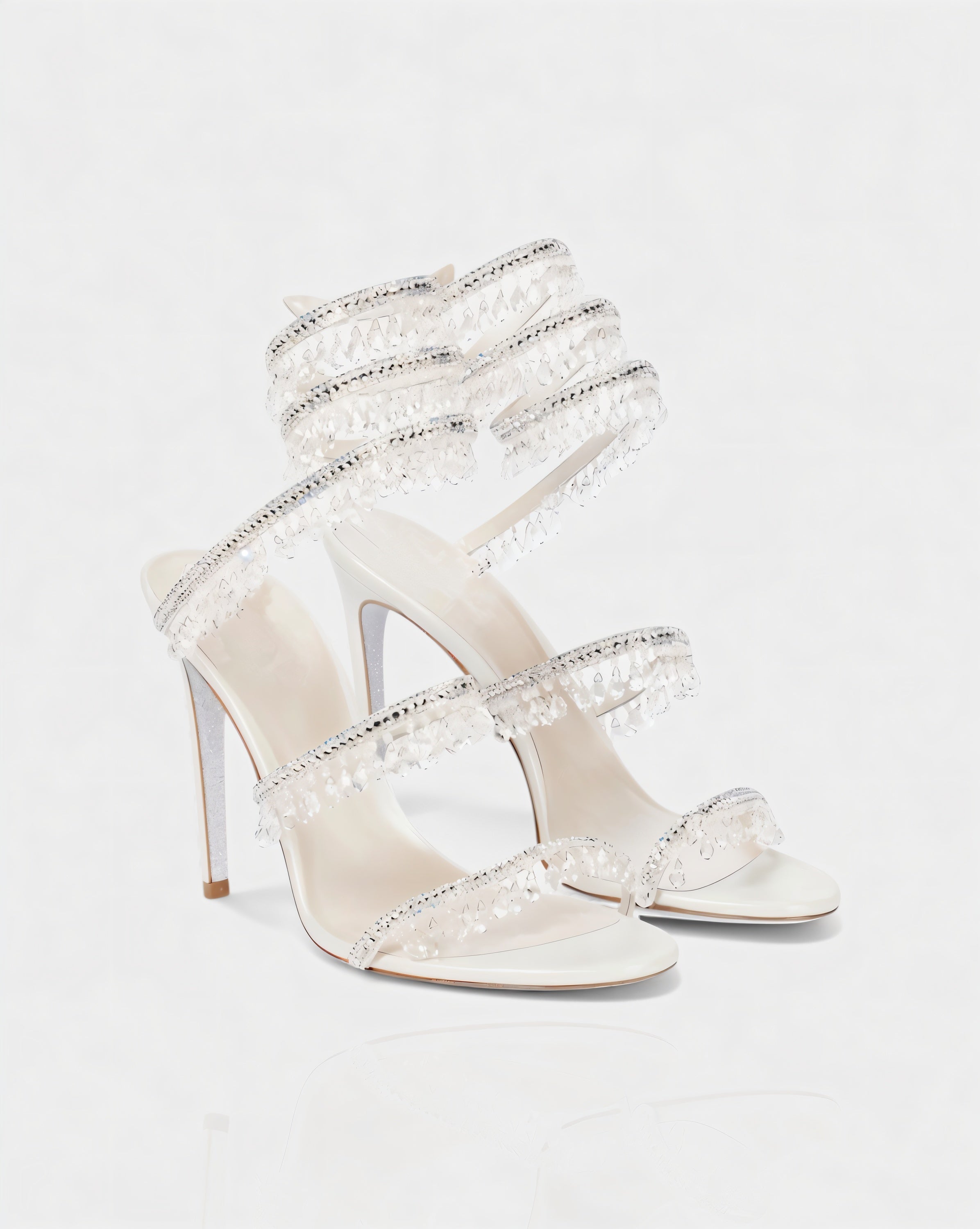 ALYRA | Rhinestone Tassel Ankle-Wrap High Heels