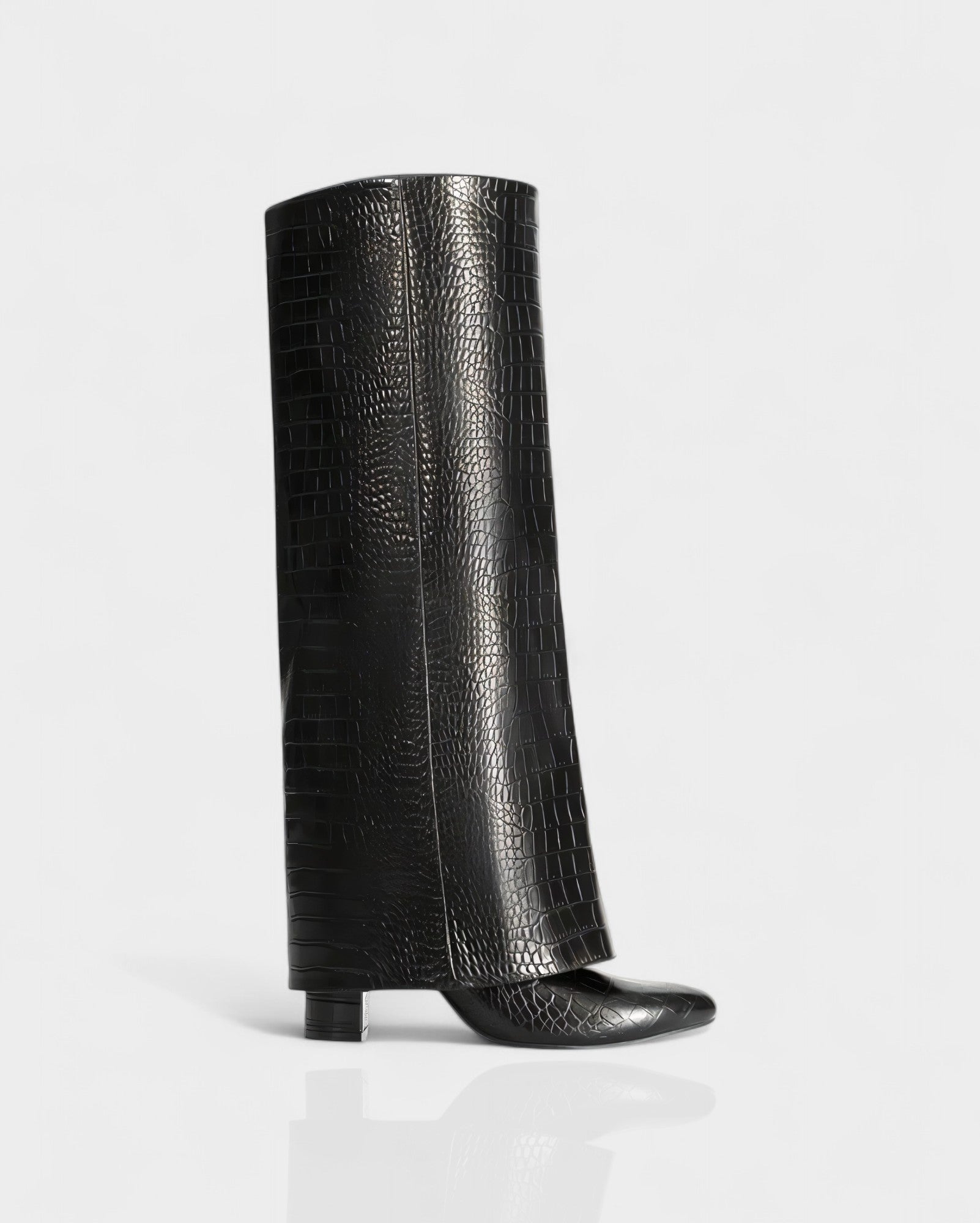 MAISY | Straight Faux Crocodile Boots