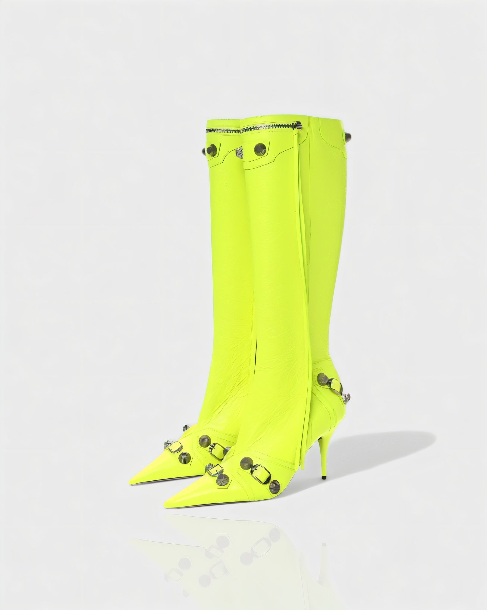 WENA | Studded Pointed Toe Knee-High Boots