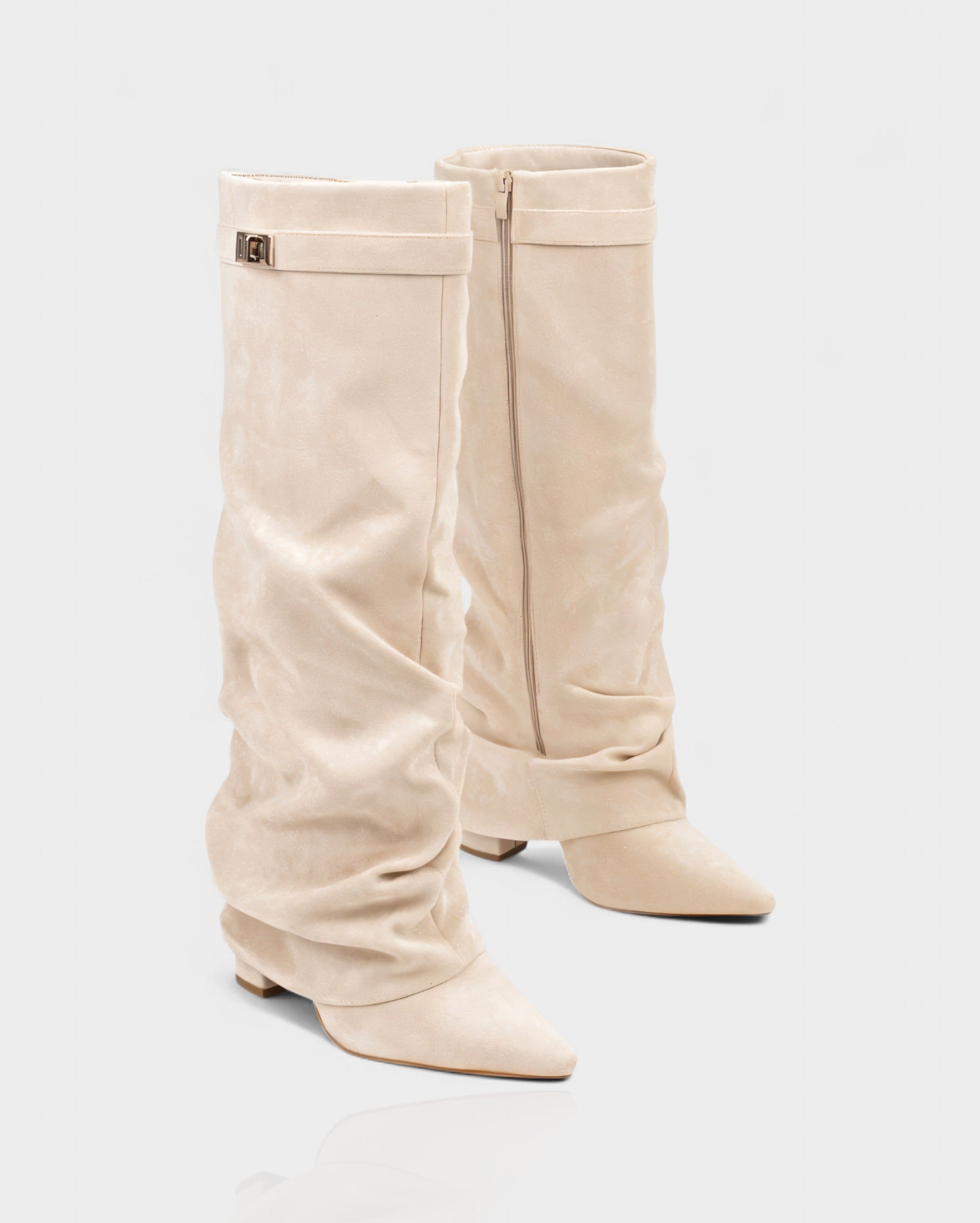 MAISY | Slouchy Pointed-Toe Knee-High Boots