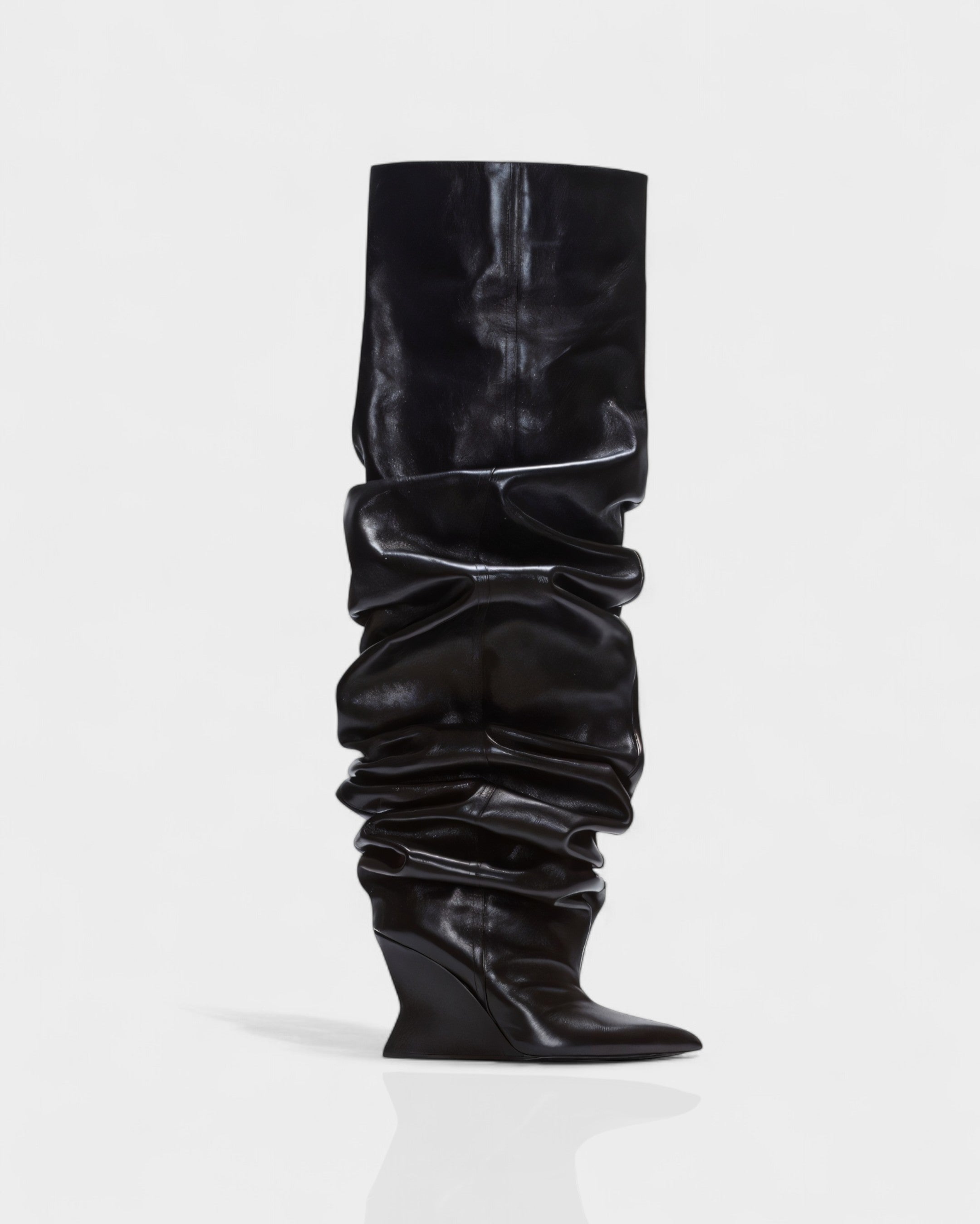 ELOURA | Slouch Knee-High Wedge Heel Boots