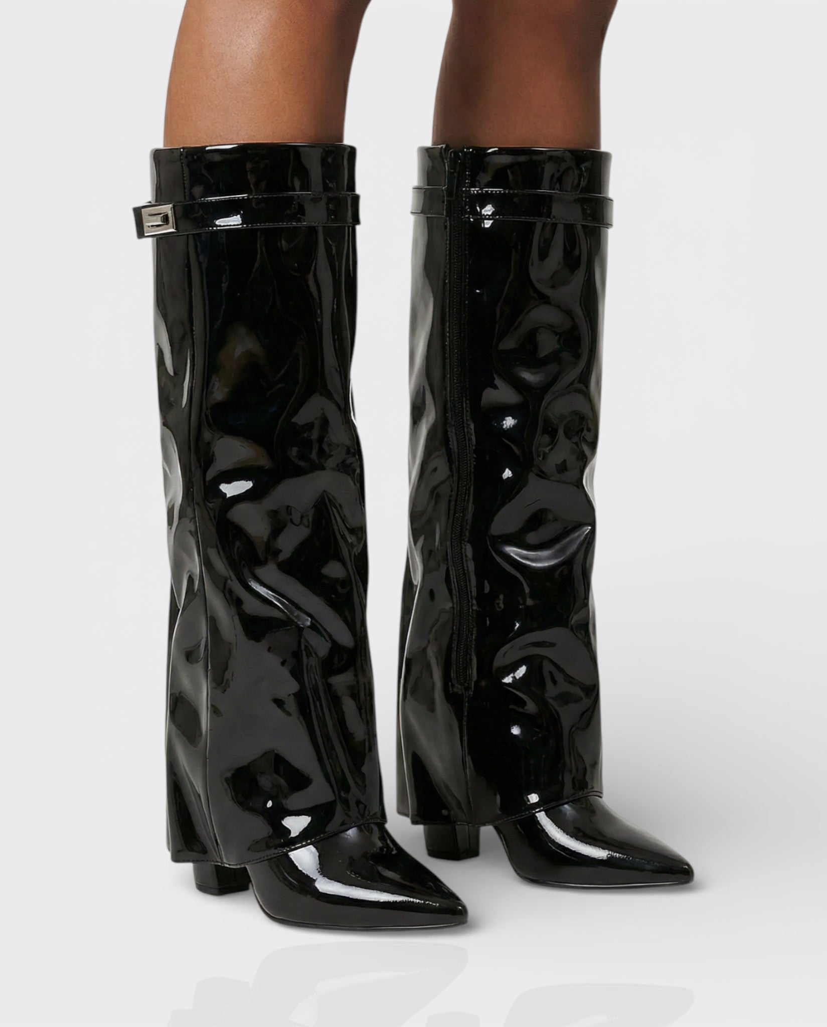 MAISY | Straight Pointed-Toe Knee-High Boots