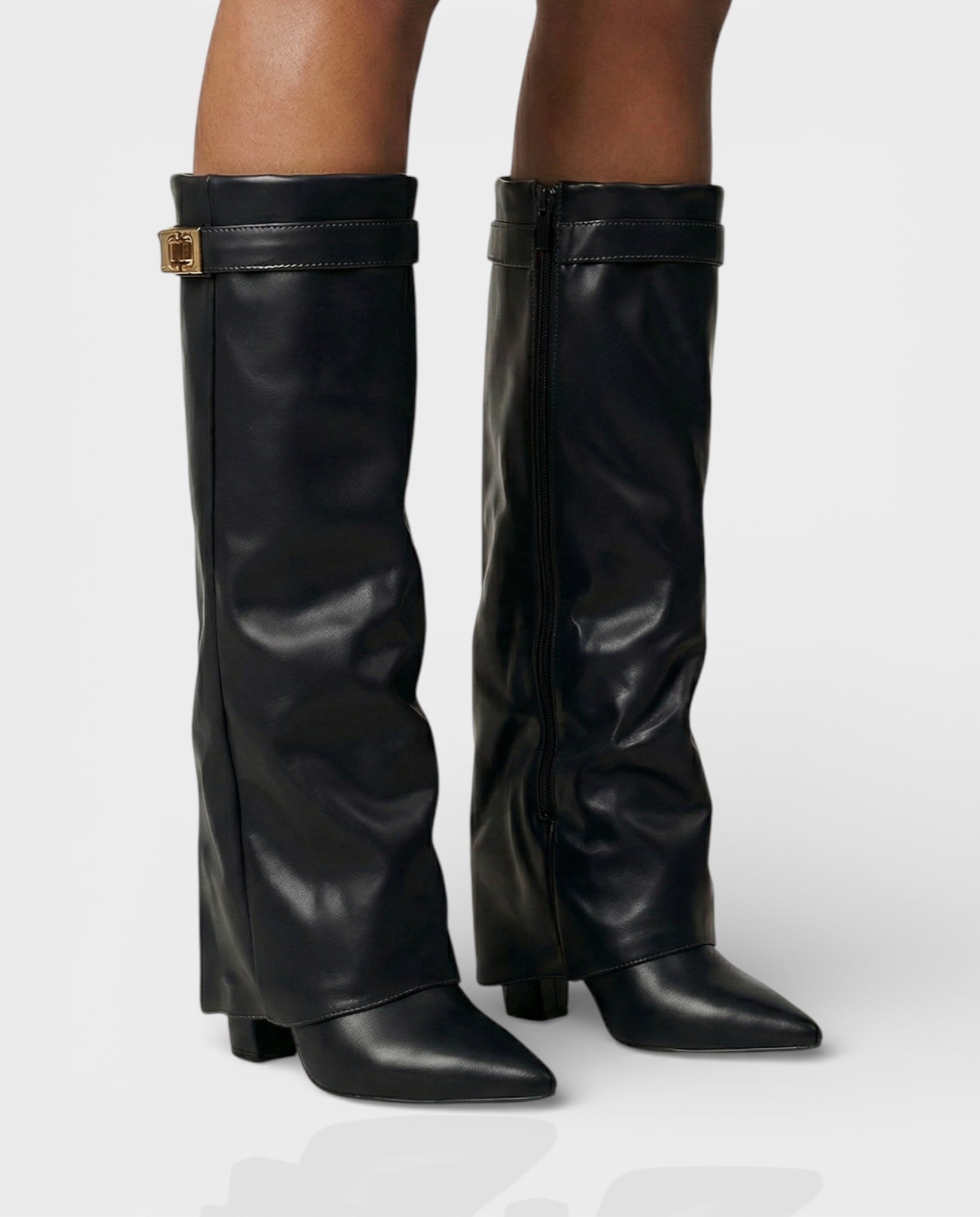 MAISY | Straight Pointed-Toe Knee-High Boots