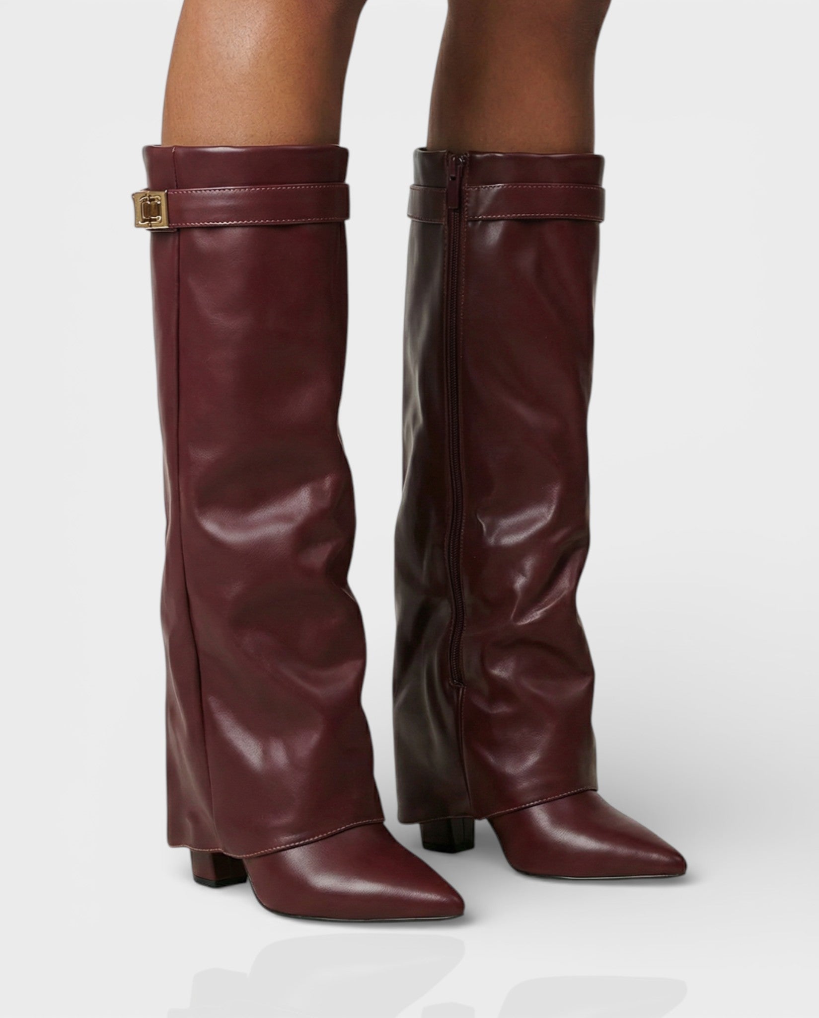 MAISY | Straight Pointed-Toe Knee-High Boots