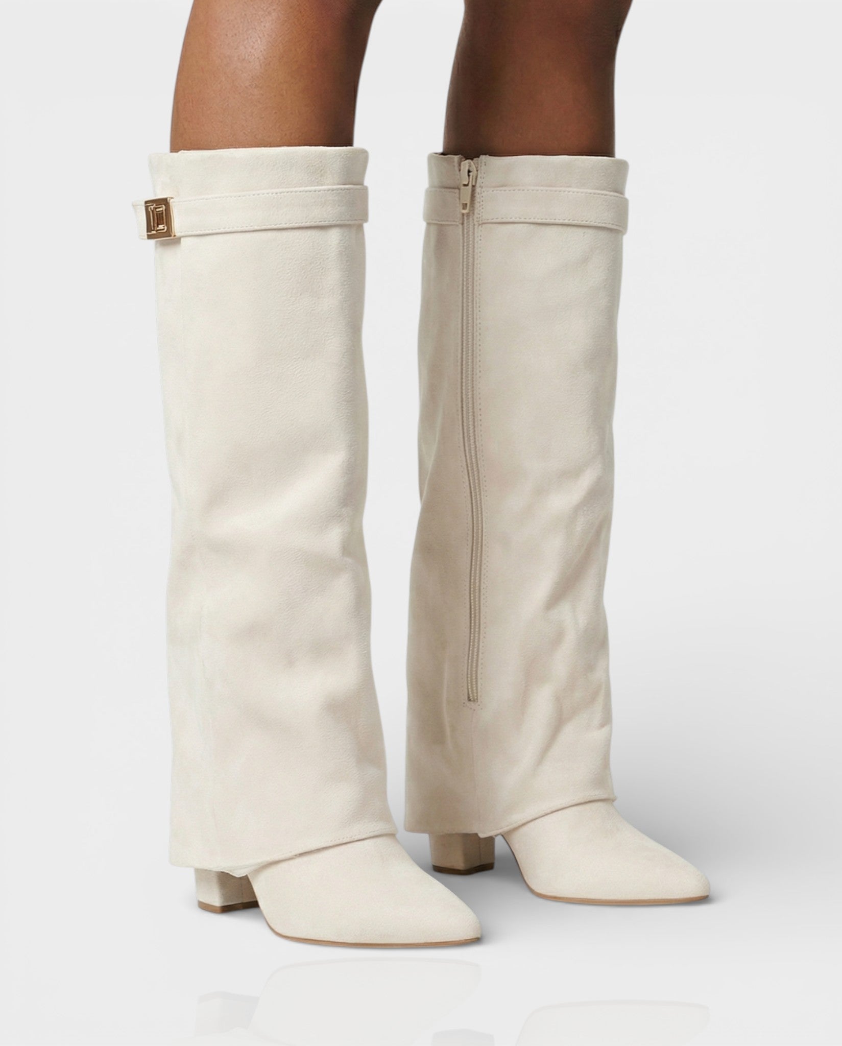 MAISY | Straight Pointed-Toe Knee-High Boots