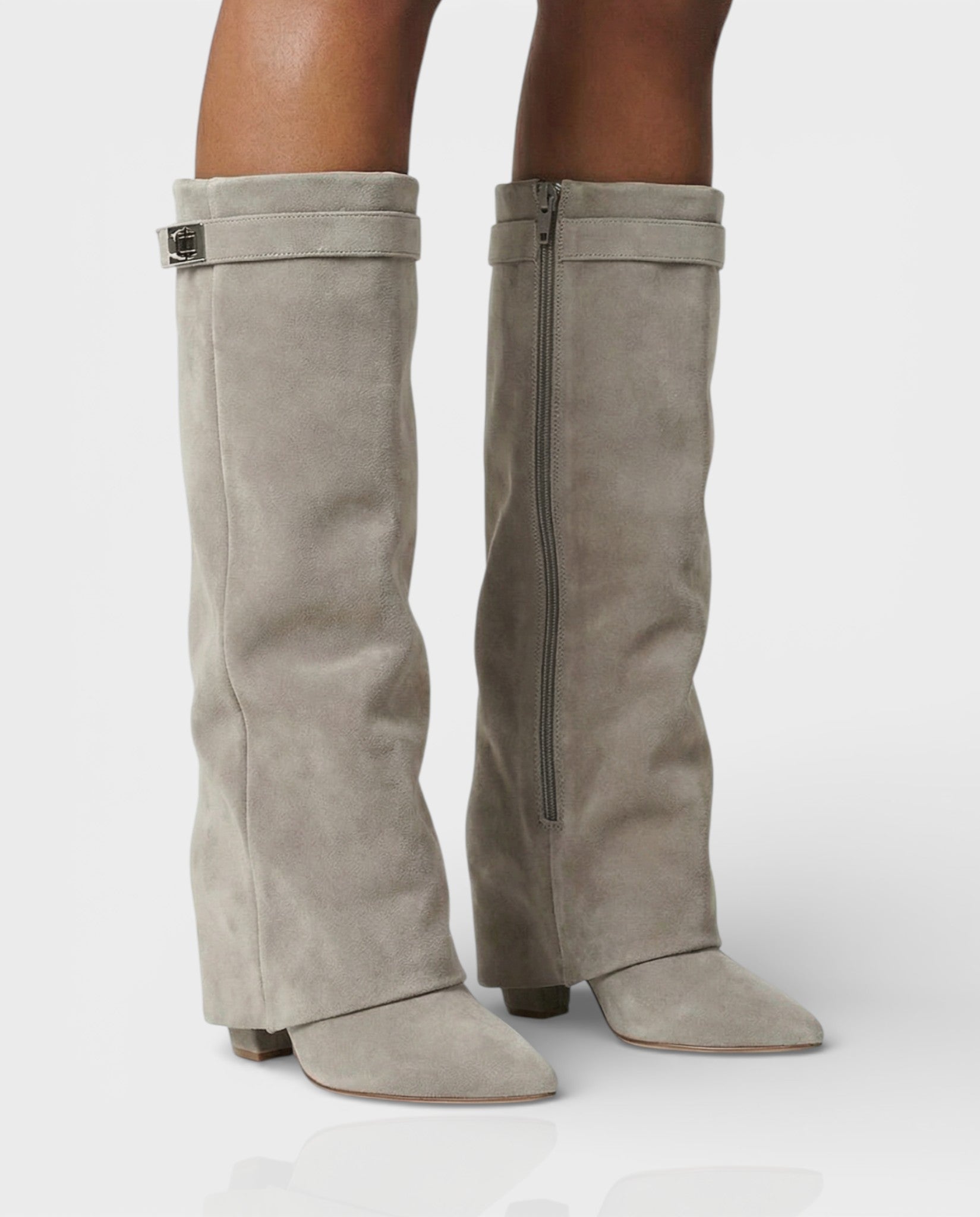 MAISY | Straight Pointed-Toe Knee-High Boots