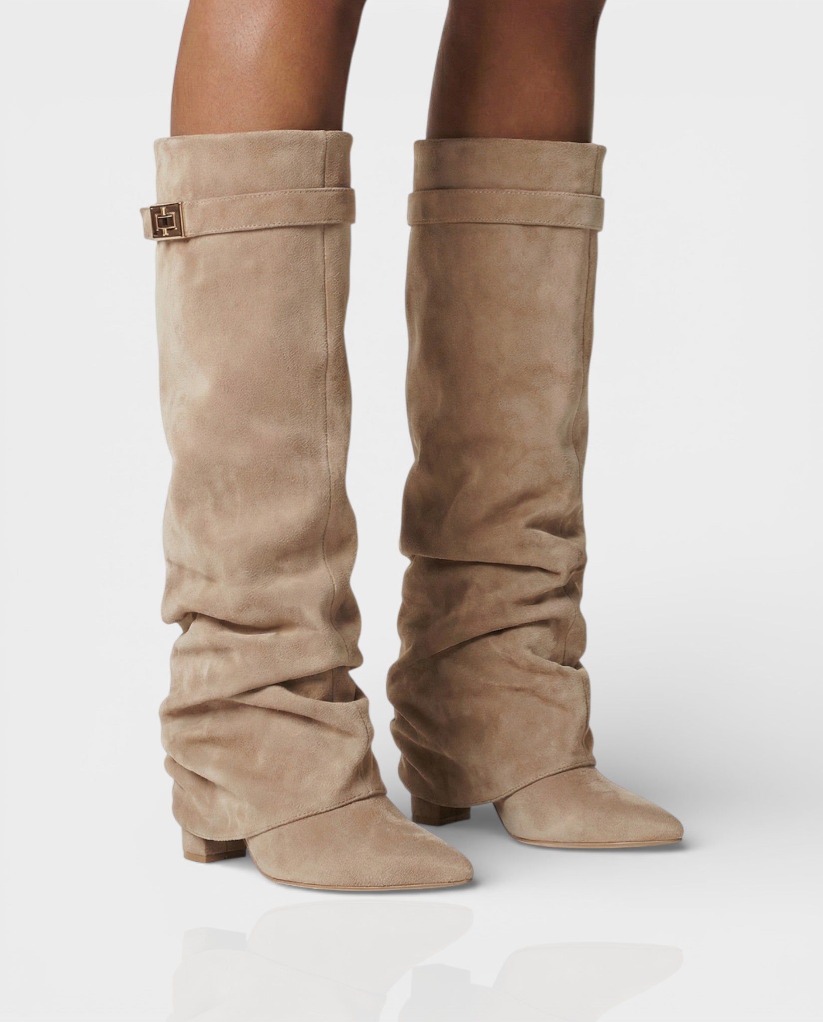 MAISY | Slouchy Pointed-Toe Knee-High Boots