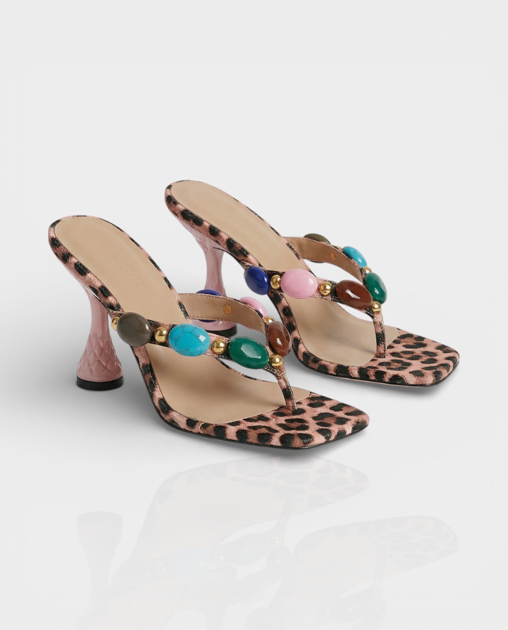 CIYANA | Gemstone Embellished Heel Sandals